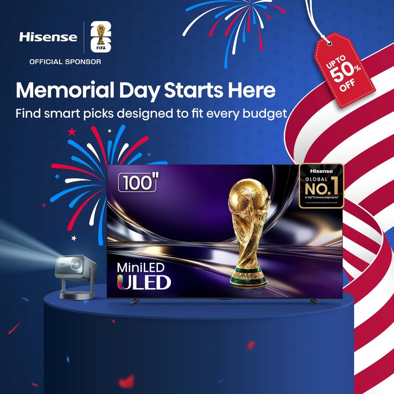 Hisense 65" U7 Mini-LED ULED 4K UHD Best Premium Gaming HDR Smart Fire TV (65U7SF, 2026 New) - Hi-QLED, Native 165Hz, VRR 330, Dolby Vision IQ · Atmos, IMAX Enhanced, Anti-Reflection, 2.1.2 Ch, Alexa+