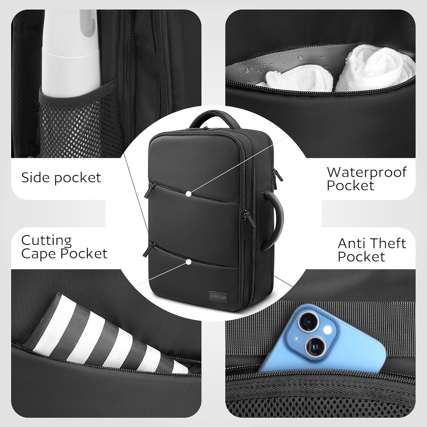 Barber Bag - Insulated Pocket Portable Backpack for Clippers & Supplies | Water-Resistant Black Hairstylist Case