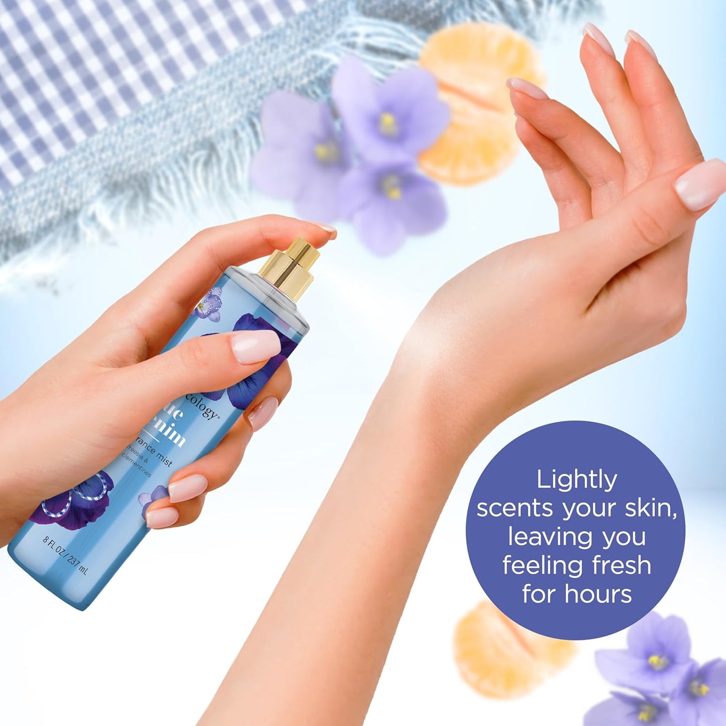 Bodycology Body Mist - Long-Lasting Fragrance in Blue Denim | 8 Fl Oz