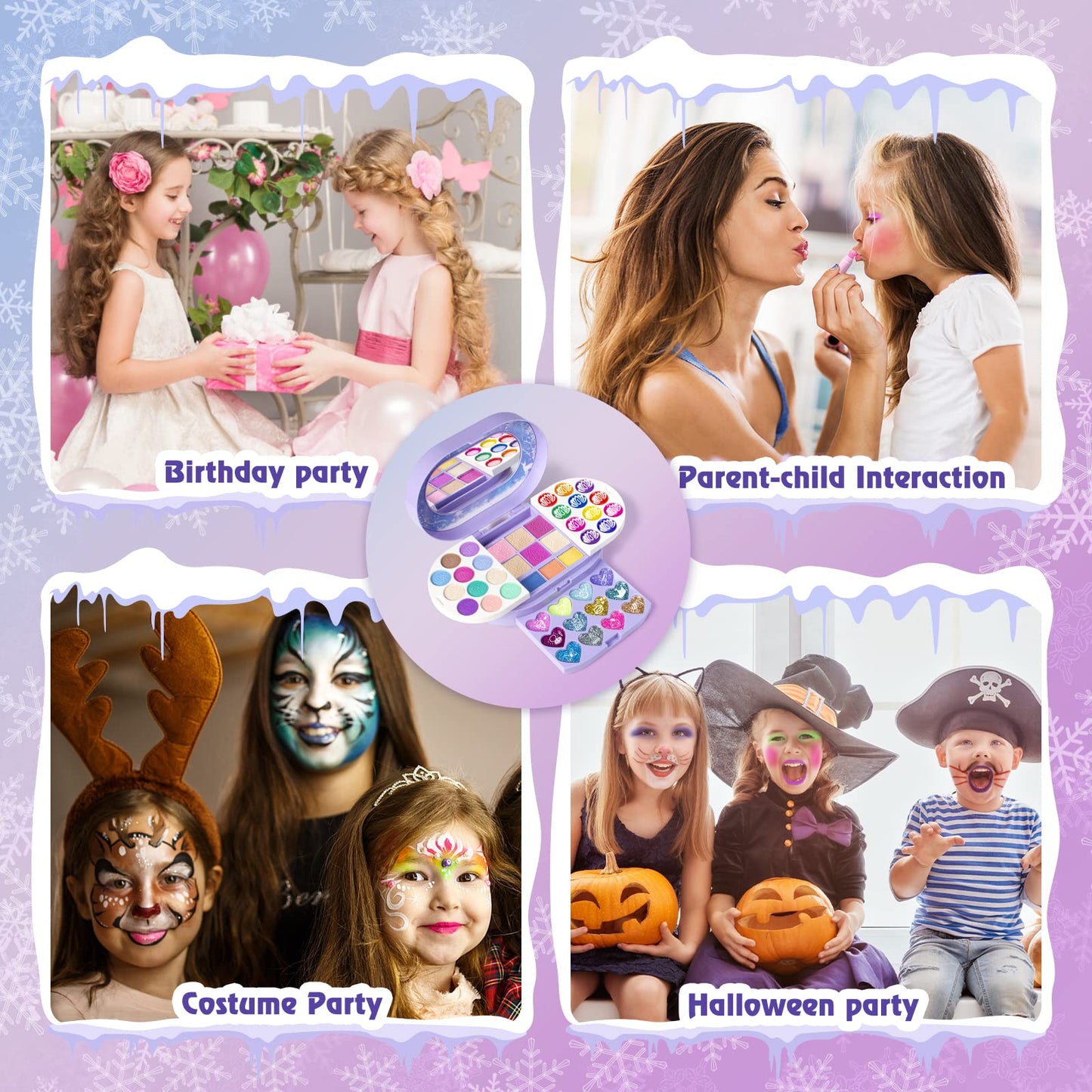 Tomons Kids Makeup Kit for Girl Real Washable Cosmetic Toy Beauty Set , Birthday Toys Gift for 3 4 5 6 7 8 9 10 year Girls