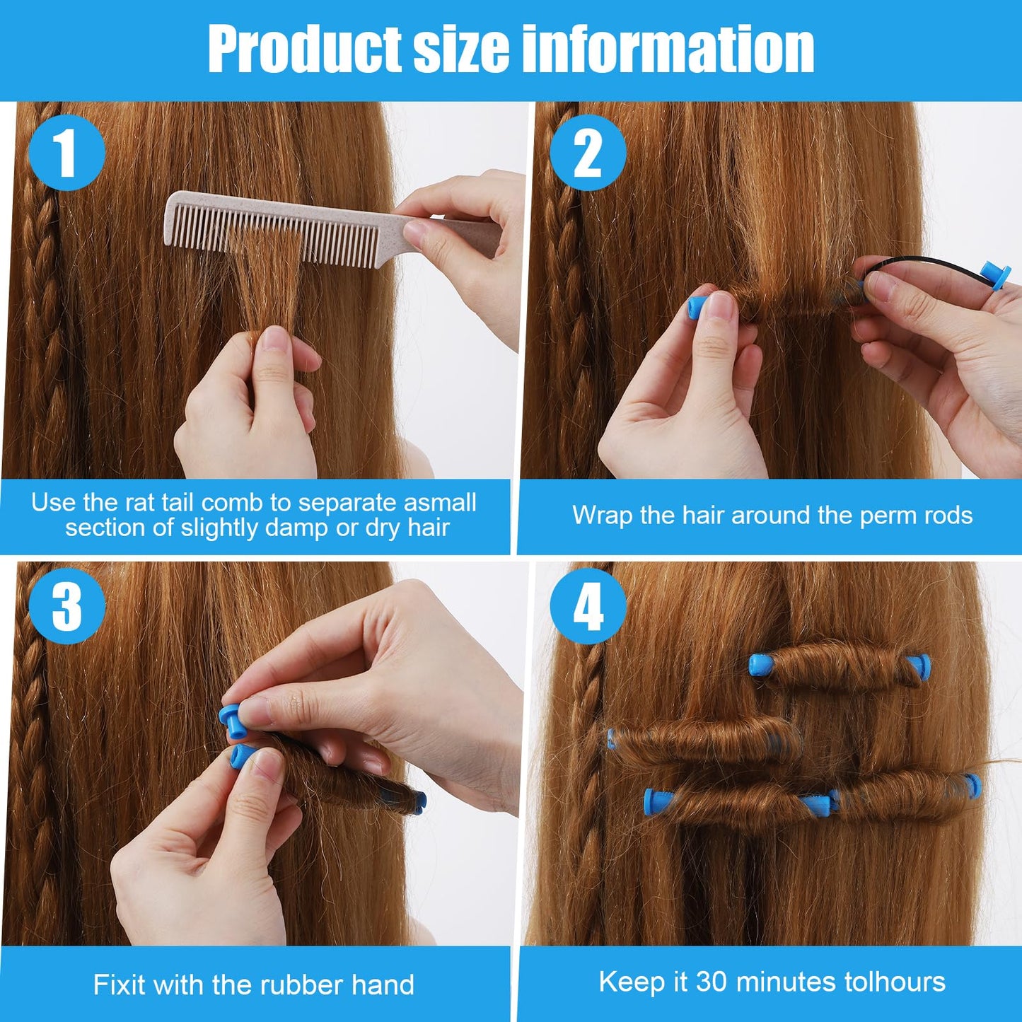 40 Pcs Perm Rods for Short Hair Small Plastic Cold Wave Rods Perming Rod Rollers Curling Rod Women Diy Hairdressing Tools Curlers for Long Short Natural Hair Hairdressing Tools(Blue)