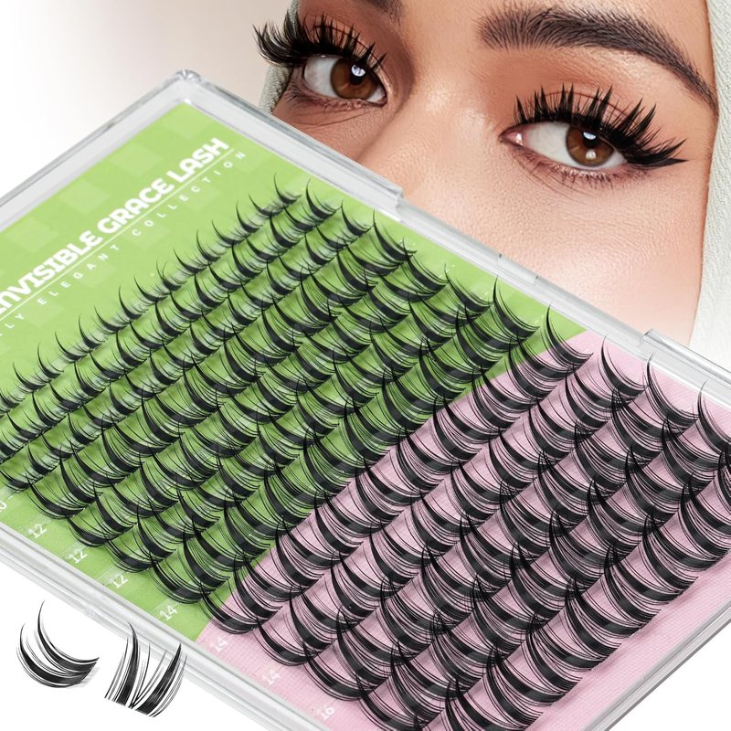 Bunny Lash Clusters - C Curl Manga Lashes for Anime Looks | Wispy Natural, Waterproof DIY Extensions (8-18 Mix)