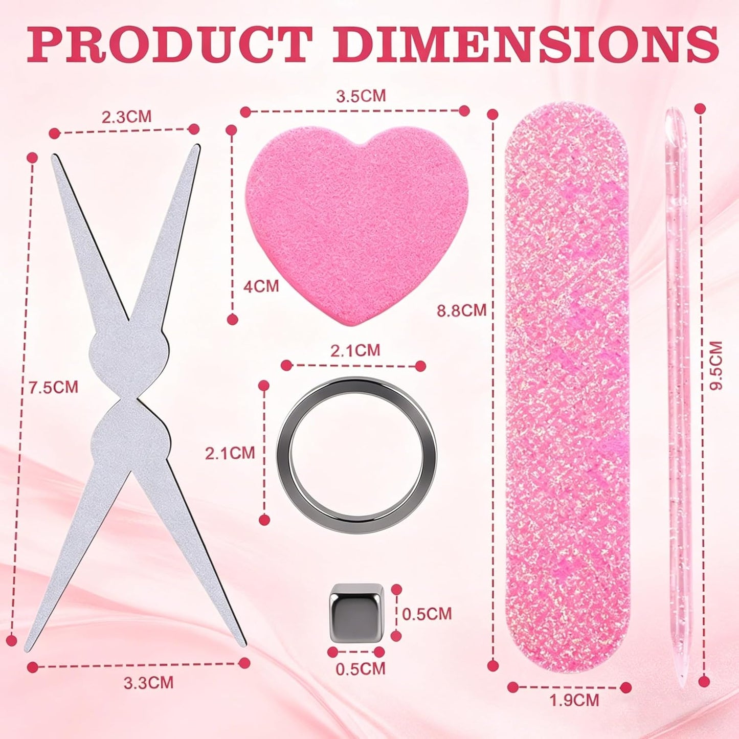 Cat Eye Nail Magnet Tool Set - Ring-Shaped & French Y Design | Portable for DIY Nail Art (2 Pieces)