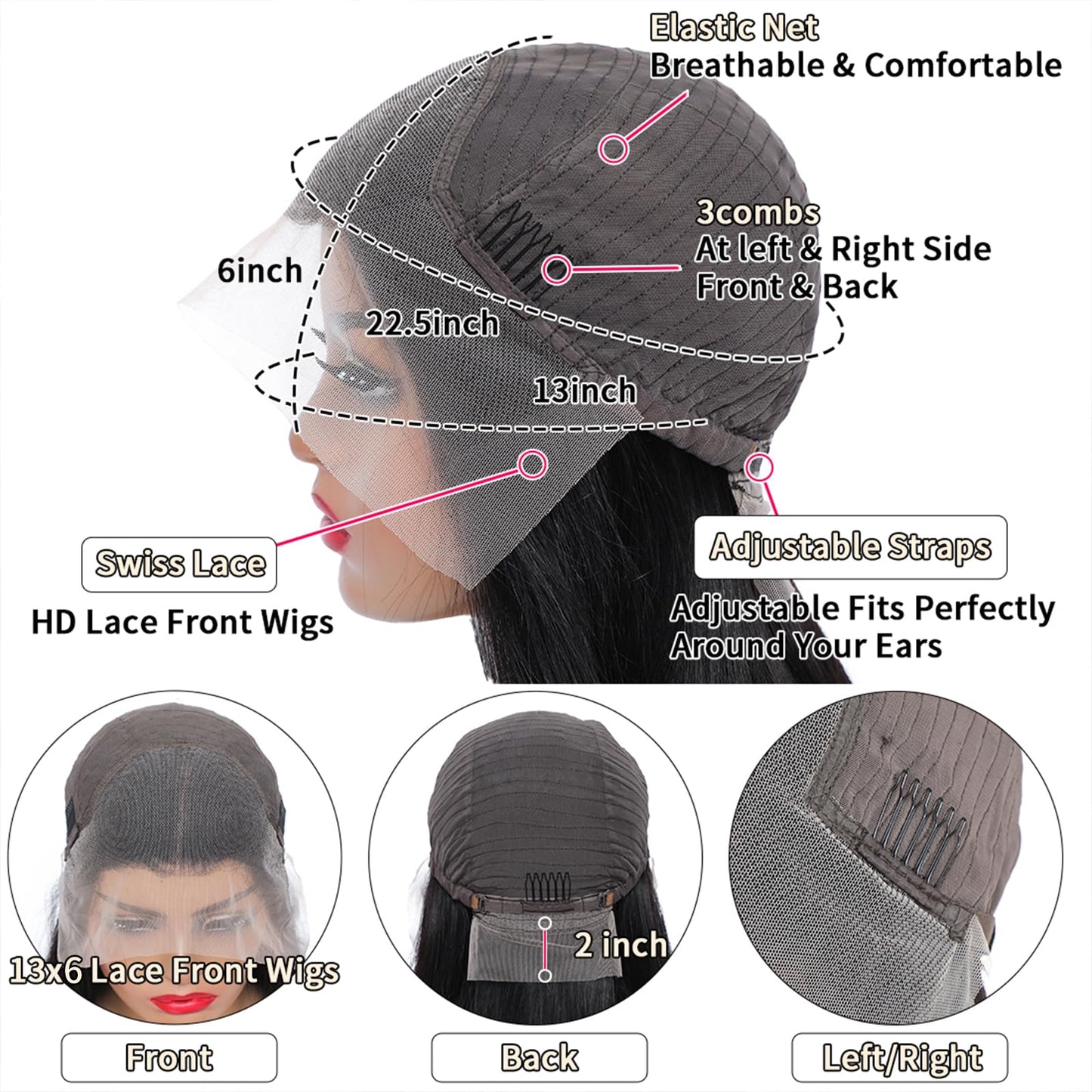 ONIVAN 13x6 Body Wave Lace Front Wigs Human Hair Wig 15A Raw 250 Density Indian HD Lace Frontal Human Hair Wigs for Women (30 Inch)