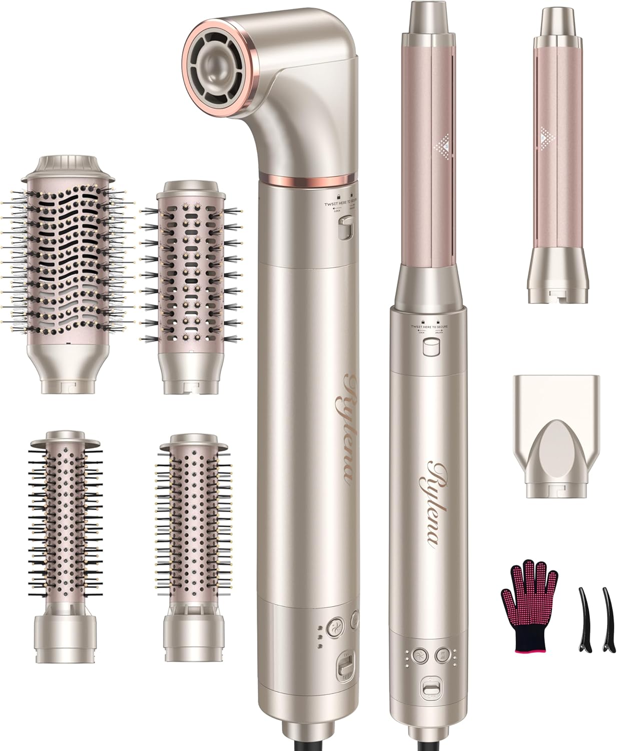 8-in-1 Air Styler Pro - Hair Dryer Brush & Auto-Wrap Curlers | High-Speed 110,000 RPM Motor, No Heat Damage Gift Set for Women