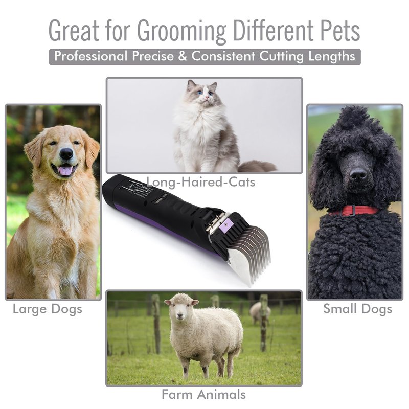 Professional A5-Style Animal Clipper Stainless Steel Color-Coded Snap-on Attachment Guard Guide Comb, 1/8"-1" Compatible with Wahl KM Series Oster A5 Andis Detachable Blade Pet Dog Groomers (#8-1")
