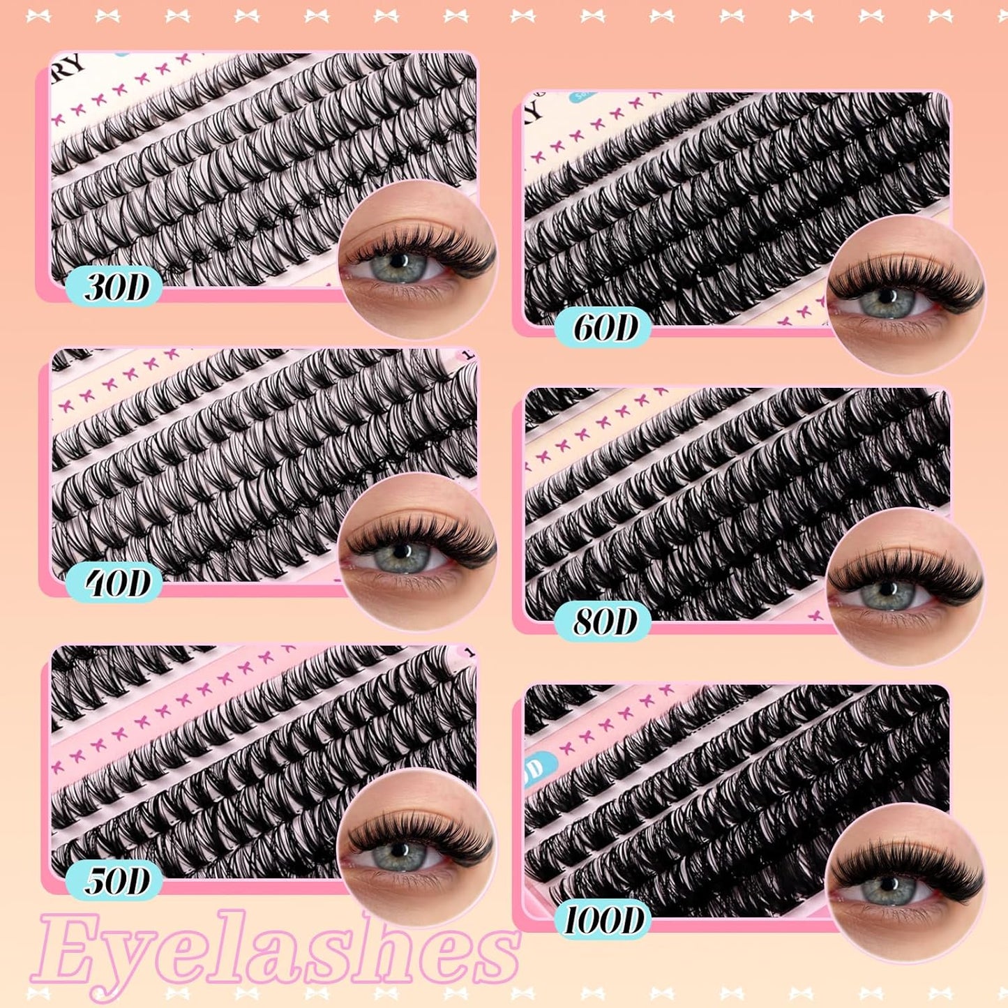 GEMERRY Lash Clusters D Curl Volume Eyelashes - 565 Pcs DIY Extensions | 8-16mm Lengths