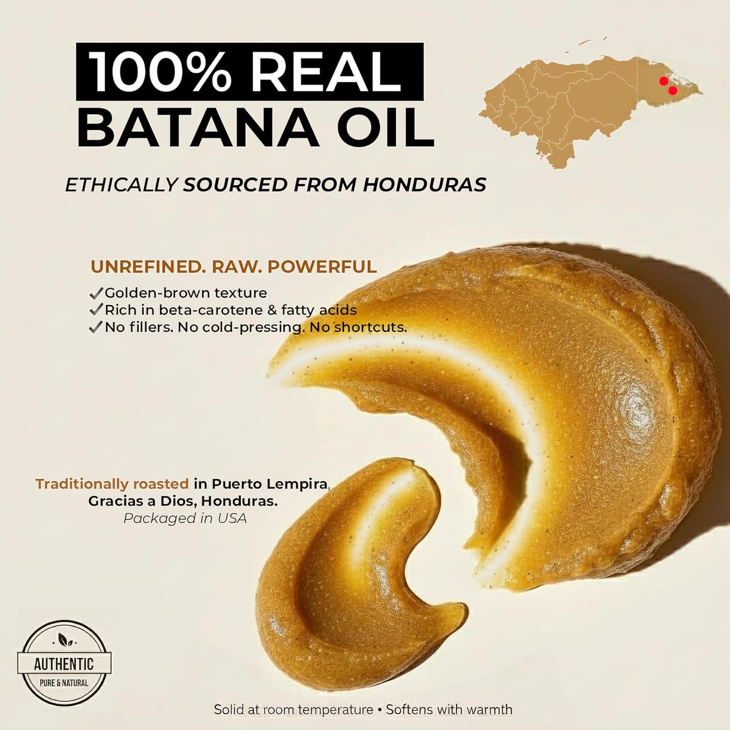 Unrefined Batana Oil - Pure Hair Growth Treatment for Thicker Hair | 100% Raw & Natural, 4oz