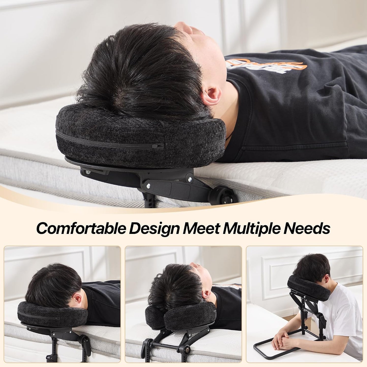 Adjustable Massage Face Cradle - Portable Memory Foam Headrest for Home Use | Ideal for Eye Surgery Recovery