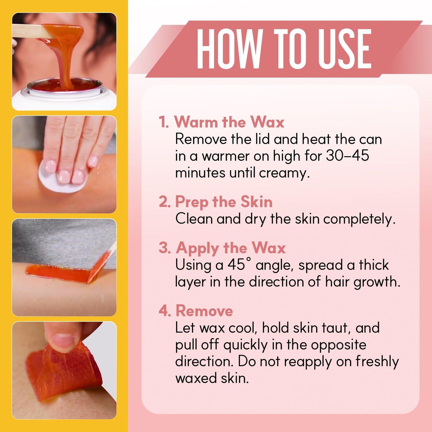 Gigi Neon Soft Wax, Papaya – Hair Removal Wax for Sensitive Skin & Body, Salon & At-Home Waxing for Women, 14 Oz