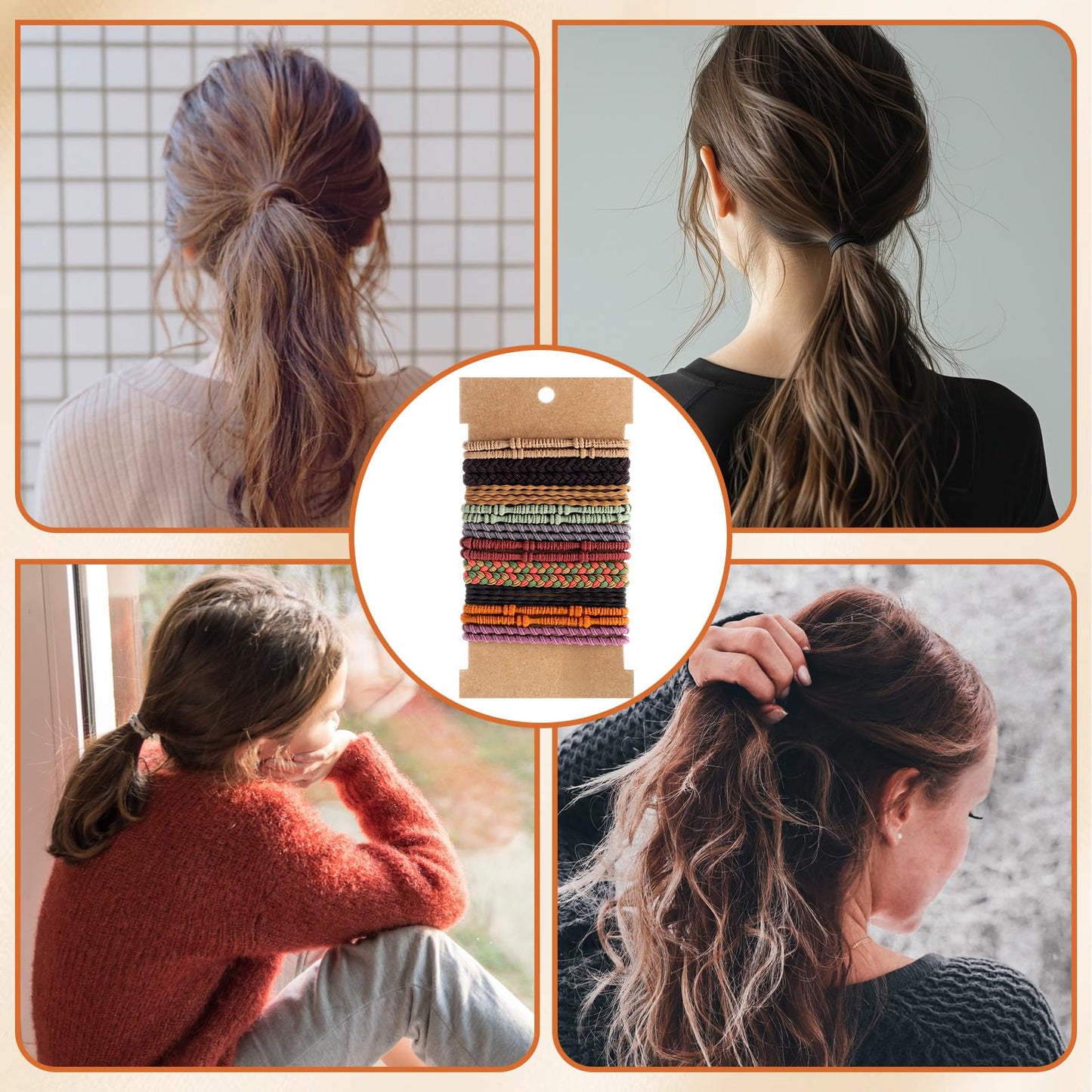 Ymapinc Hair Tie Bracelets for Women & Men - (20-Pack) Boho Ponytail Holders for Thick, Medium & Long Hair (10 Styles)