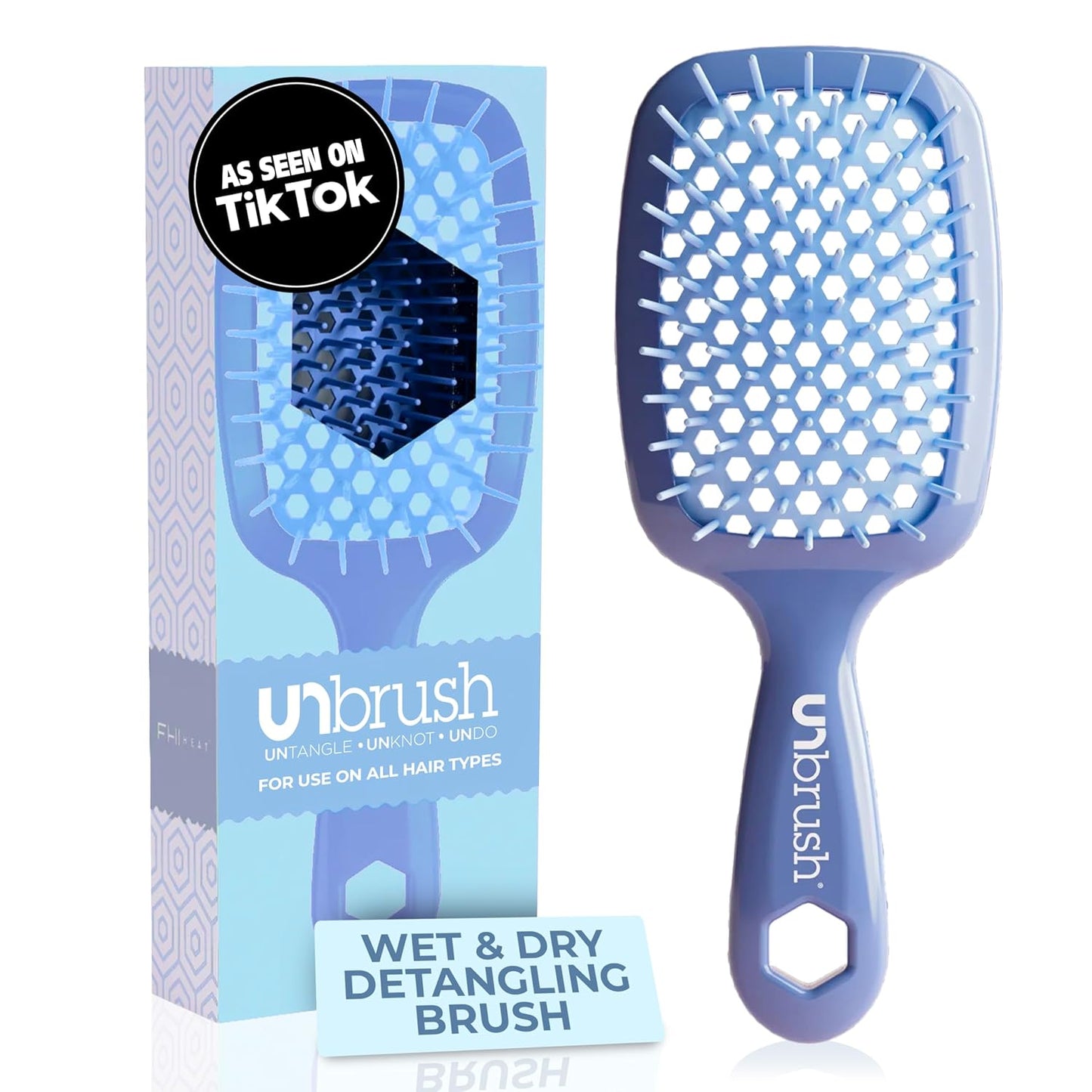 FHI Heat Detangling Brush - Pain-Free Brushing for Wet & Dry Hair | Durable DuoFlex Bristles, Lightweight, Cherry Blossom