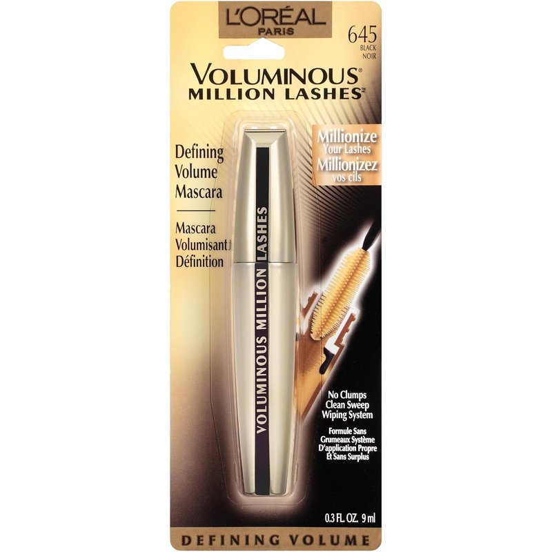 L’Oreal Paris Voluminous Million Lashes Mascara - Collagen-Infused, Amplifying Brush, Black, 0.30 Fl Oz.