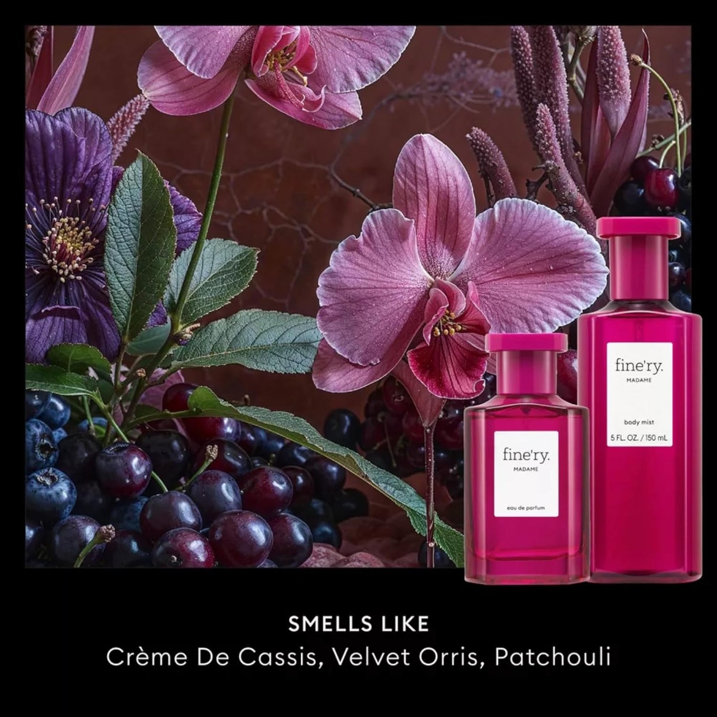 Madame Eau de Parfum | Fruity Floral Long-Lasting Perfume for Women - Crème de Cassis, Velvet Orris & Patchouli, 60mL