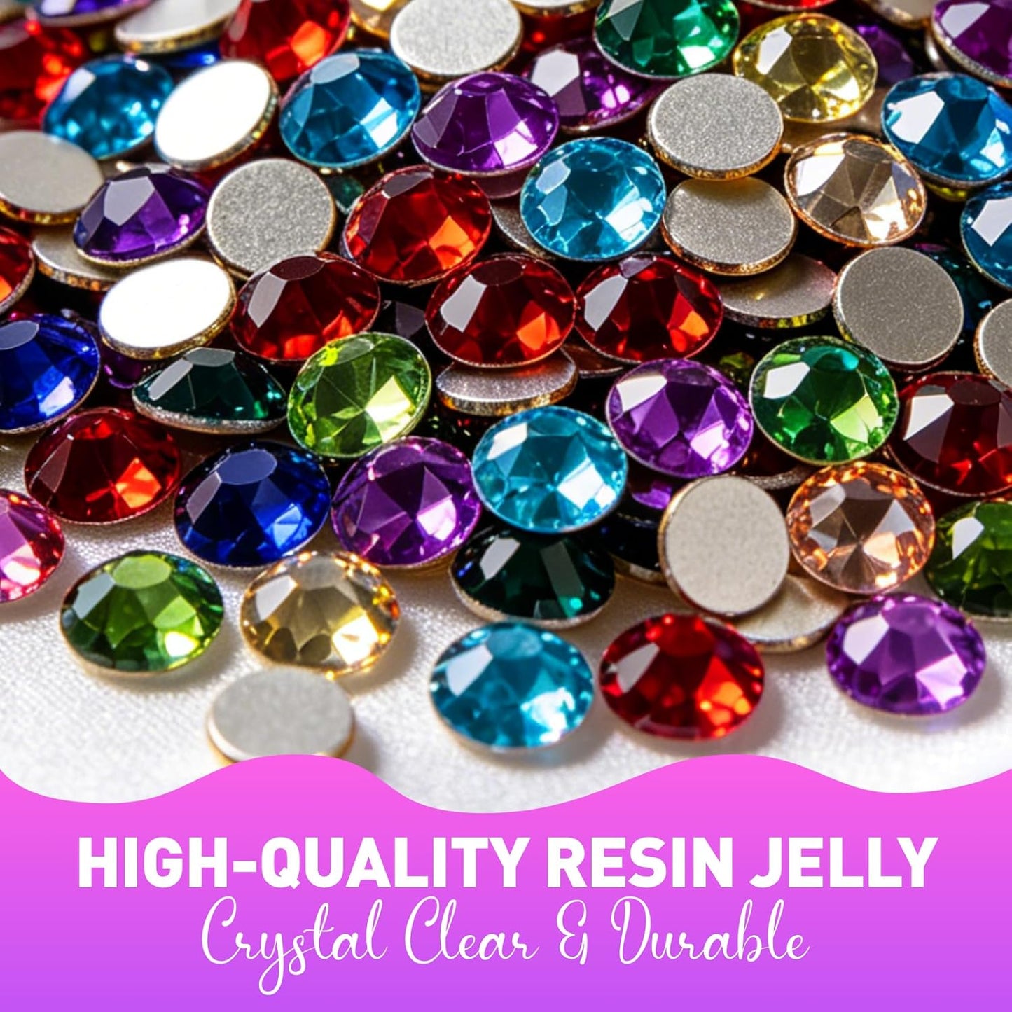 Bedazzling Kit - 50000 Pcs Resin Jelly Rhinestones & Flatback Crystal Gems | DIY Crafting, Nail Art, Clothes & Shoes Decor