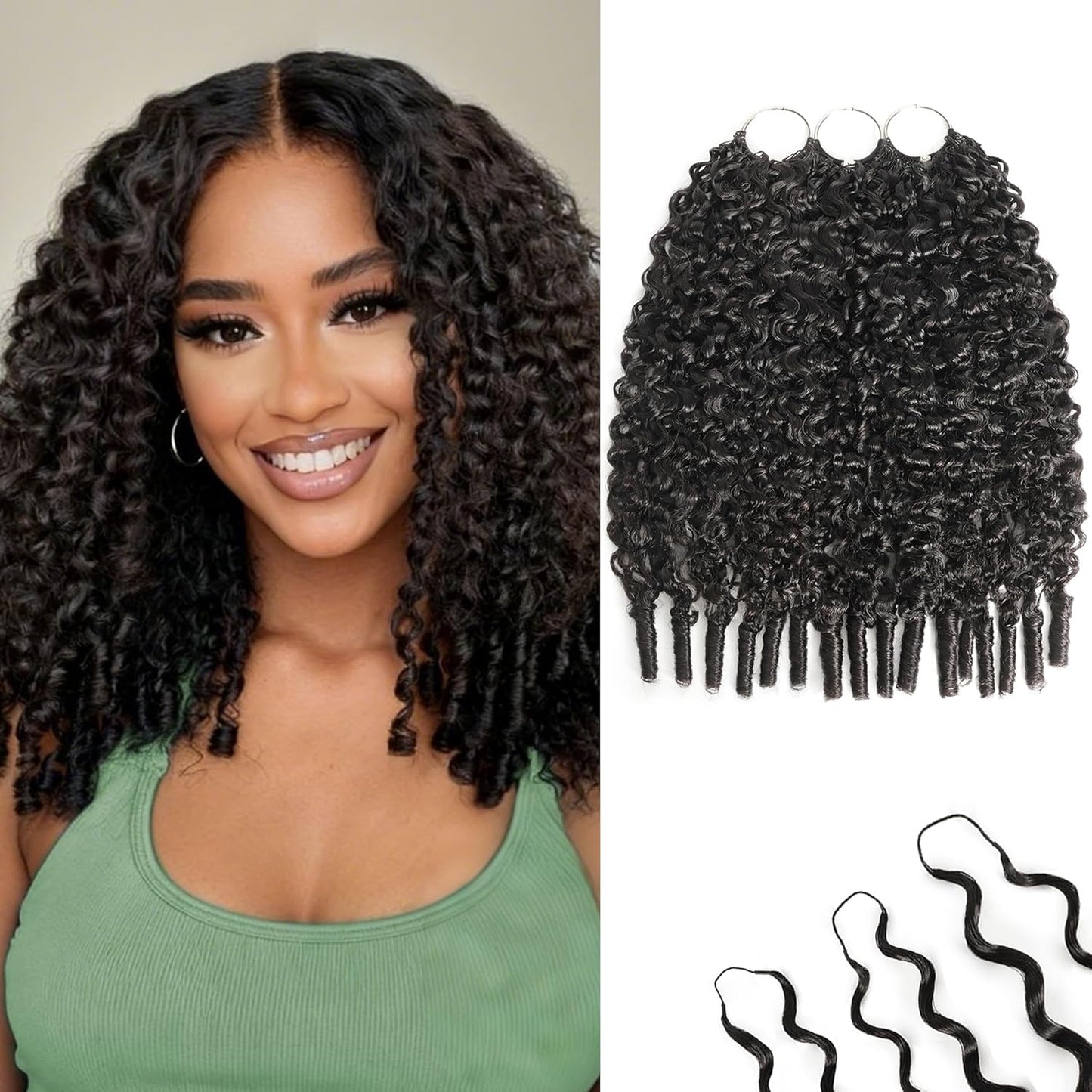 Honey Blonde Burmese Curly Crochet Hair Extensions - 12 Inch, 240g, Reusable, Lightweight, Invisible Knots