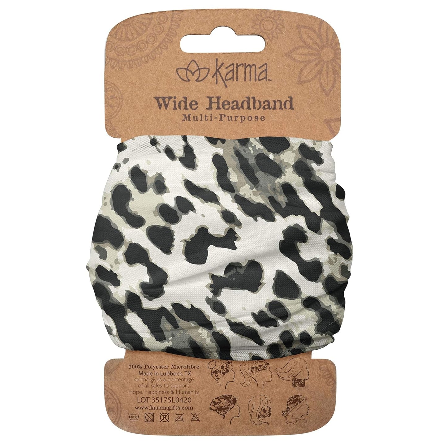 Floral Headband for Women - Teal/Apricot Split Design | Wide Fabric & Stretchy Hair Scarf