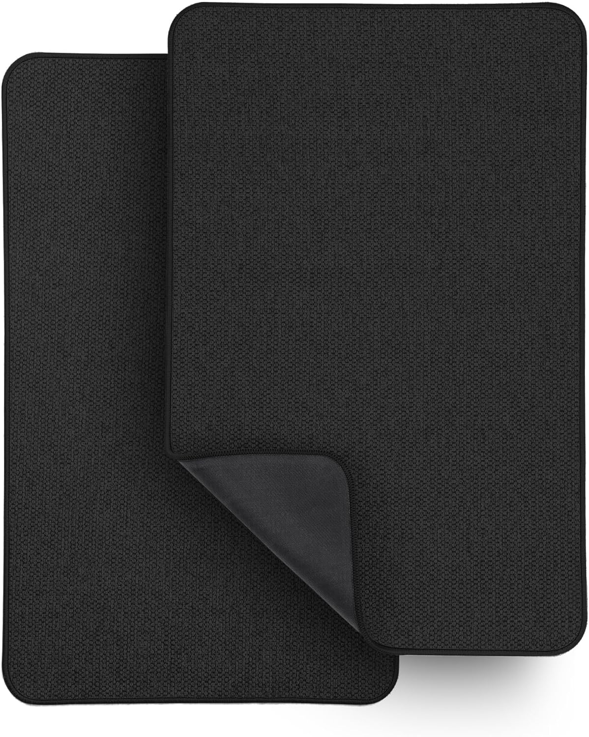 Ultra Thin Bath Mat - Non-Slip Rubber Bathroom Rug, Quick Dry & Absorbent | Grey, 1'5"x2'3" (17x27 Inch)