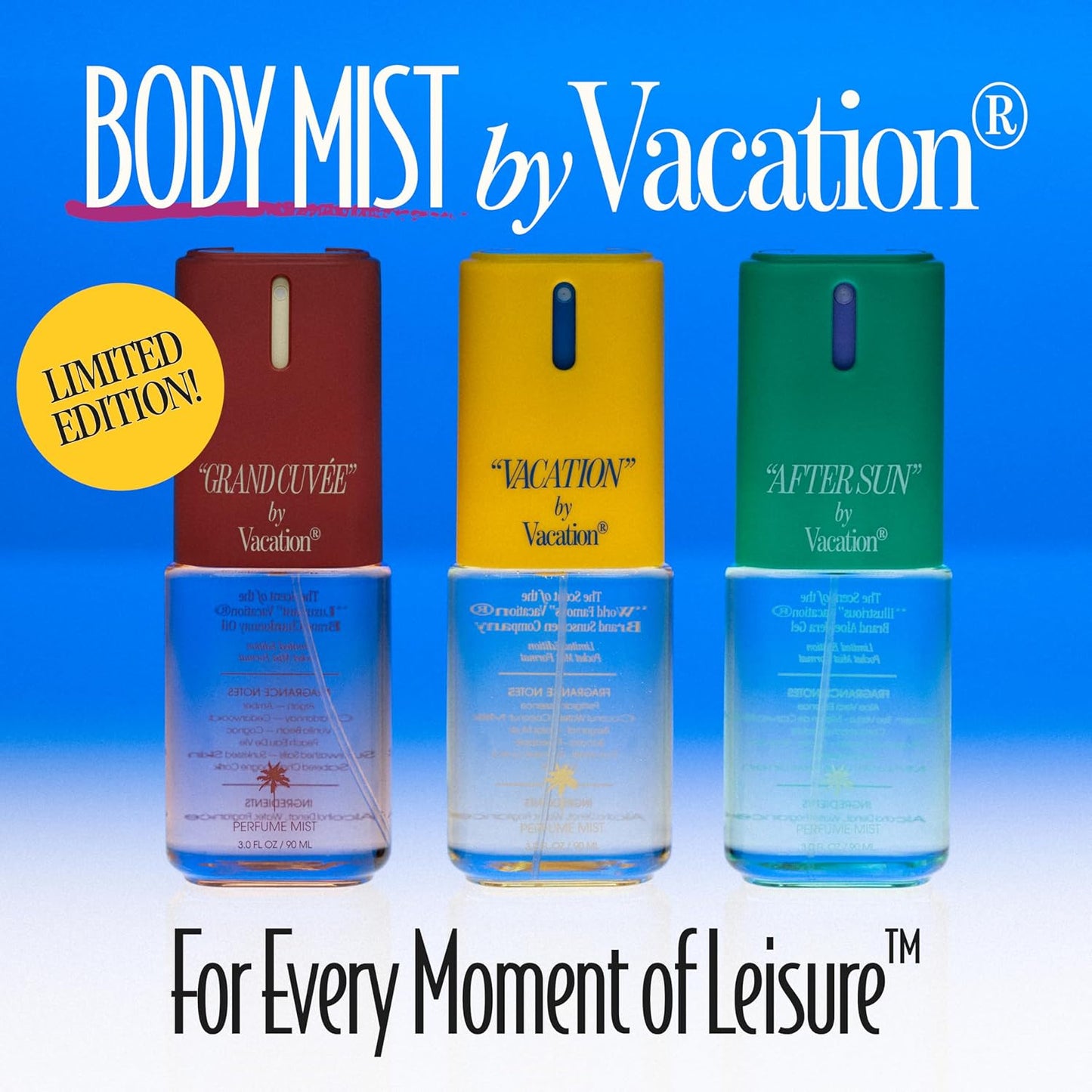 Grand Cuvée Body Mist & Perfume for Women - Argan Oil, Amber & Vanilla Scent | 3 Fl Oz Travel Size Summer Fragrance