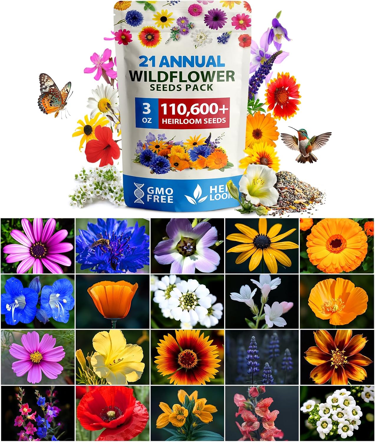 Zinnia Dahlia Seeds Pack - Non-GMO 524 Flower Seeds for Vibrant Pollinator Gardens | Easy-to-Grow Outdoor Blooms