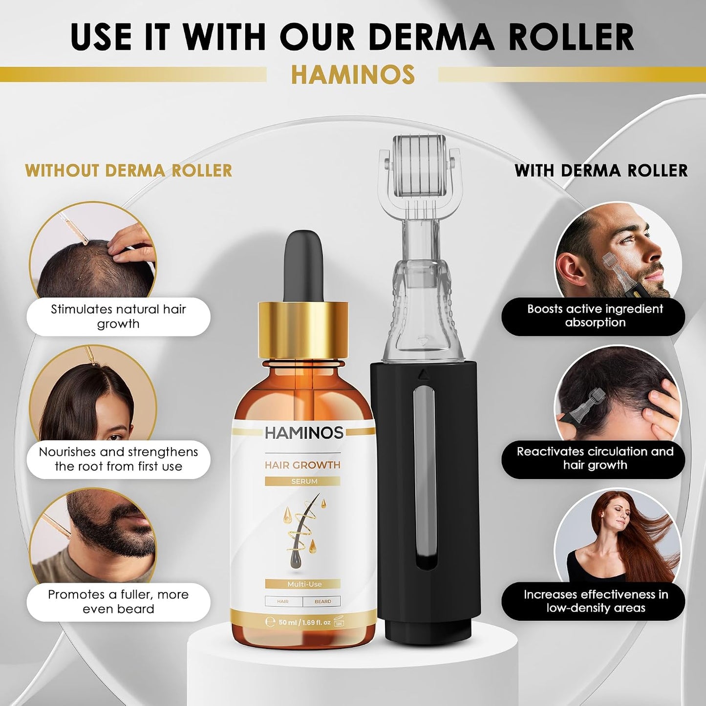 Hair Growth Serum - Rosemary, Ginseng & Ginger Formula | Stimulates & Strengthens Hair - 50 ml (1.69 Fl Oz)