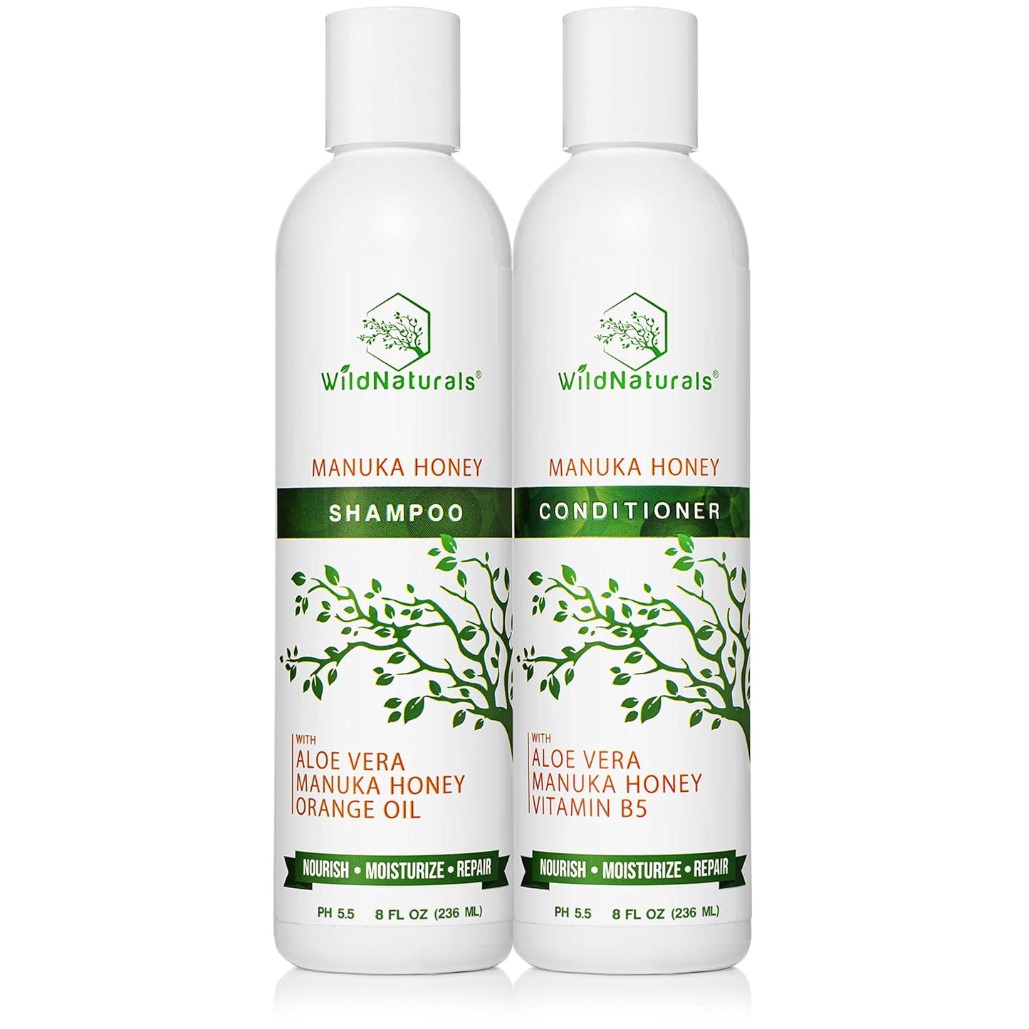 Natural Hydrating Conditioner - Sulfate-Free Dandruff Relief with Aloe Vera & Manuka Honey | Ideal for Oily & Curly Hair
