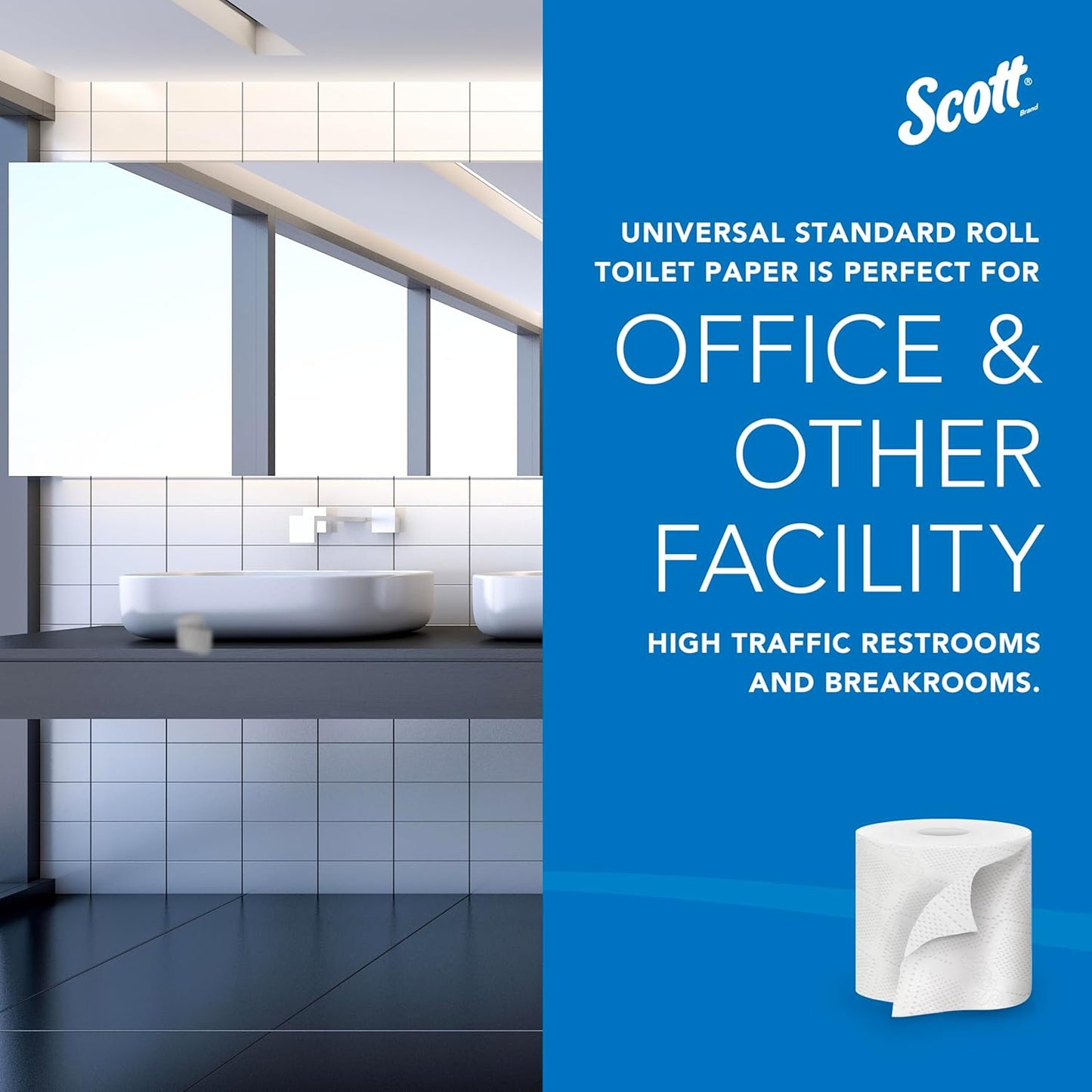 Scott Professional 100% Recycled Fiber Toilet Paper - 2-Ply, Individually Wrapped | 80 Rolls, 37,840 Sheets