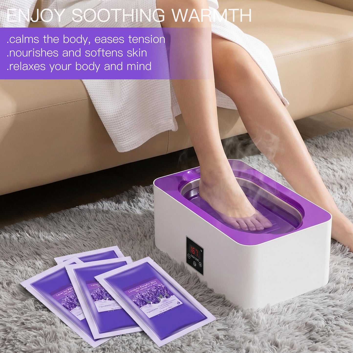 Paraffin Wax Machine for Hand and Feet - 4000ml Large Capacity Wax Warmer Full Kit with Gloves & Booties, Professional Hot Wax Paraffin Machine for Spa