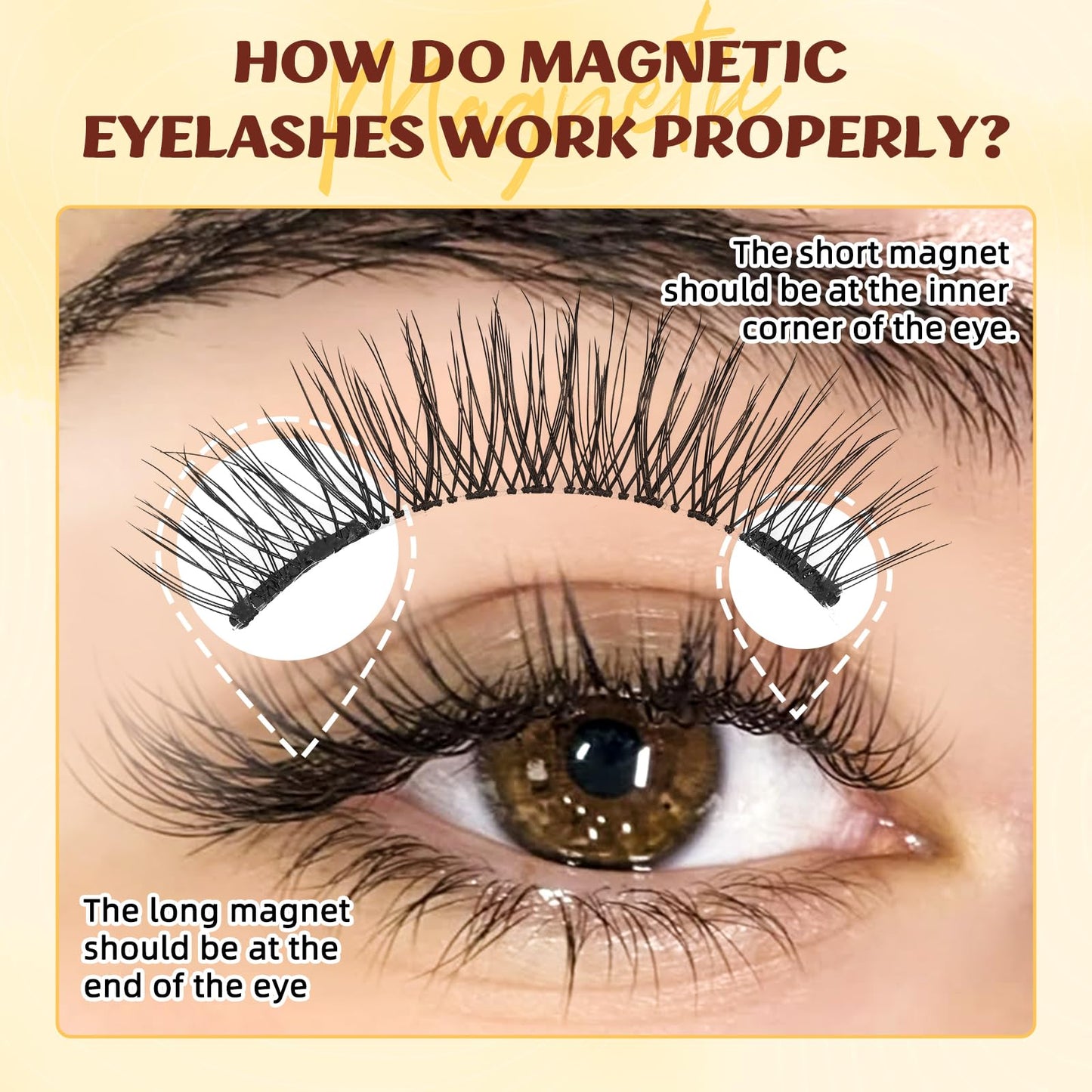 QUEWEL 2 Pairs Magnetic Eyelashes with Applicator Reusable No Glue Needed Magnetic Lashes Cat Eye Natural Look Lashes Kit Easy to Wear and Remove(NZH A+D)