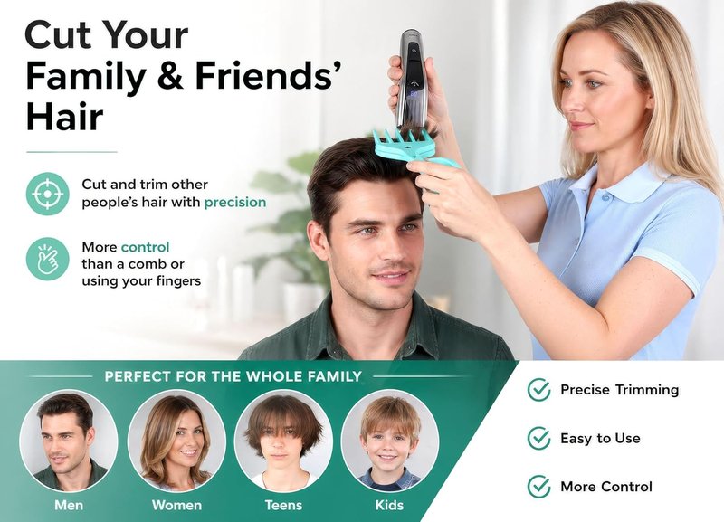 DIY Haircut Tool - Effortless Home Hair Cutting | Compatible with Hair Clippers for Clean, Even Trims