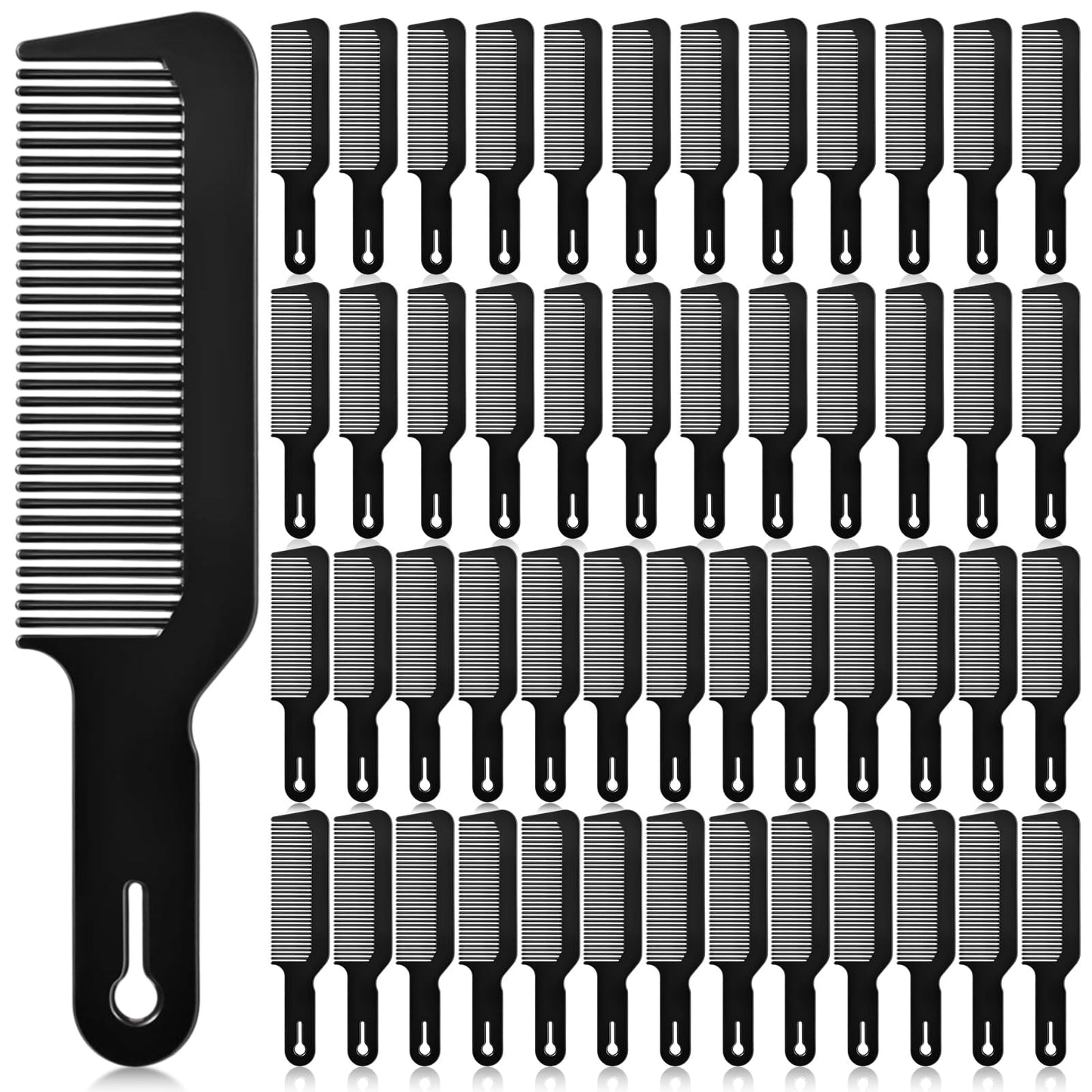 Boao 50 Pack Hair Cutting Combs, 9 Inch Blending Barber Clipper Flat Top Combs for Clipper Cut Flattops, Plastic Heat Resistant Anti-Static Hairdressing Tool (Black)