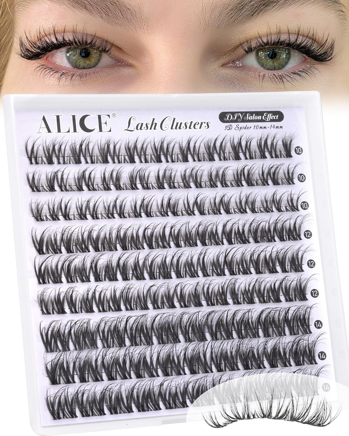 Natural Lash Clusters - Wispy Eyelash Extensions 168pcs | 8-16mm C-Curl, Soft Thin Band for a Natural Look