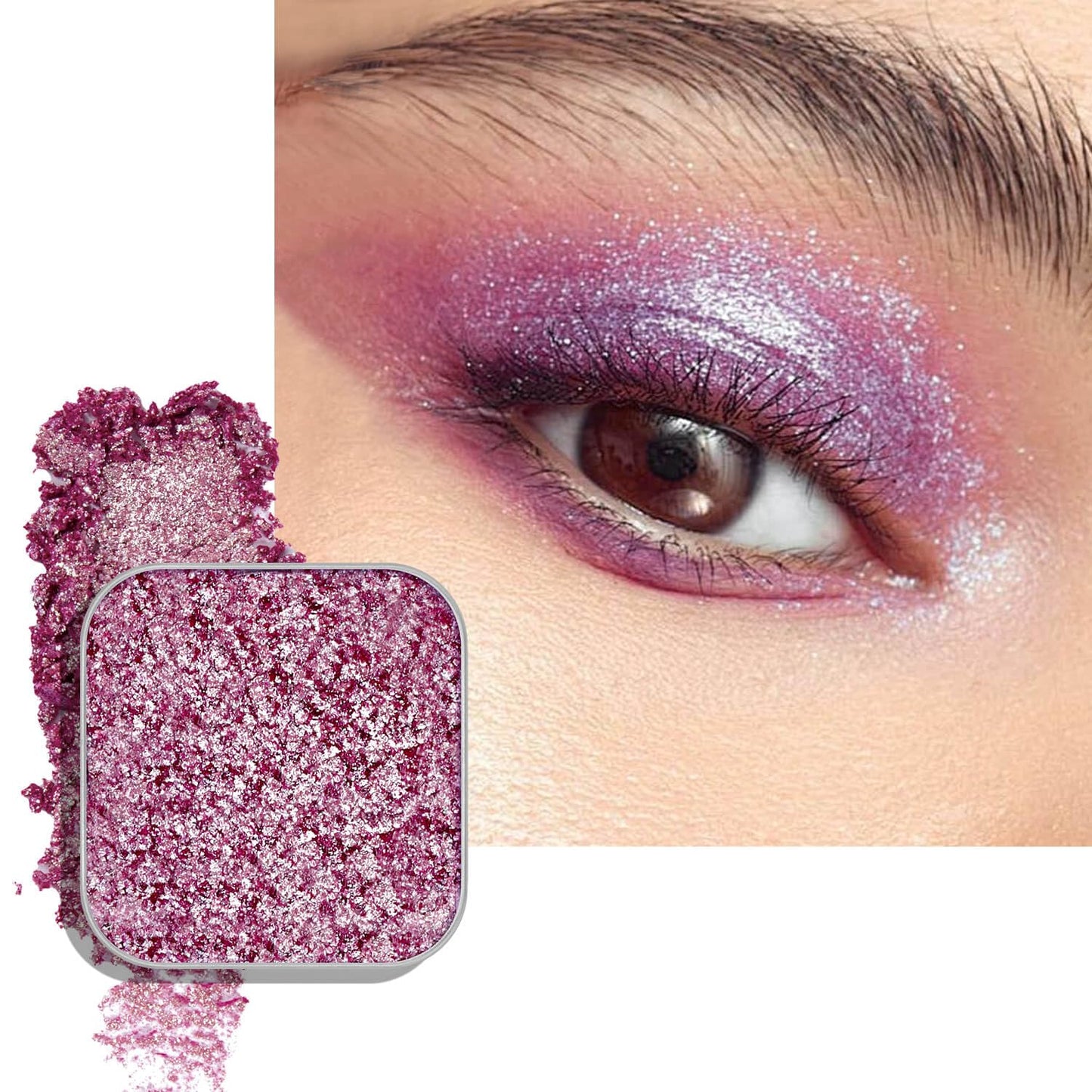 Chameleon Chrome Eyeshadow - Duochrome Lavender & Blue Reflects | Iridescent Metallic Shimmer, Bouncy Texture