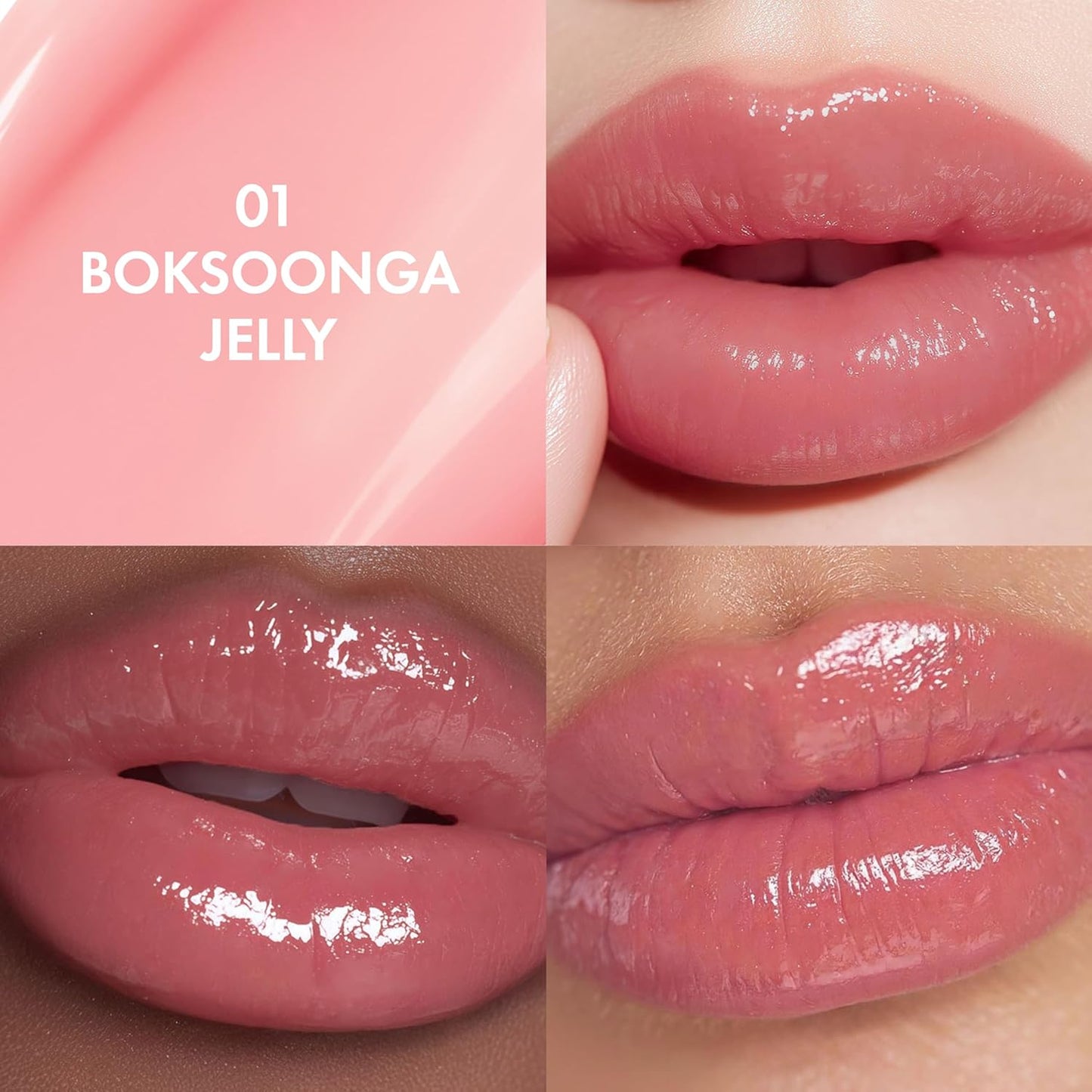 Jel-Fit Tint Lip Stain - Long Lasting Hydrating Gloss, Smooth Moisturizing Formula | Vegan Korean Beauty (01 Boksoonga Jelly)
