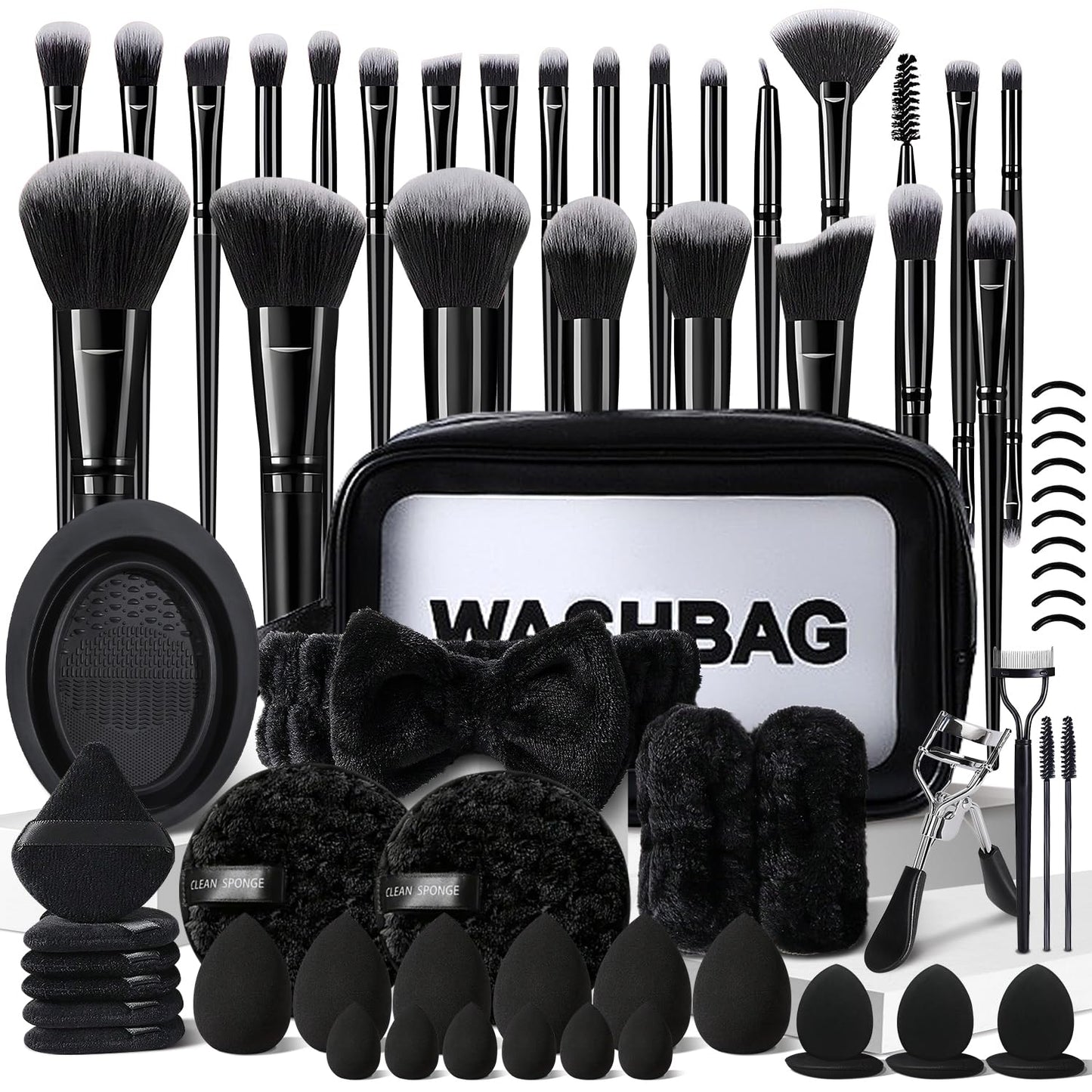 KUORYZAL Black Makeup Brushes Set Professional 70Pcs with Case Premium Synthetic for Foundation Concealer Blush Eyeshadow Powder Contour Makeup Brush Kit Face Eye Make up Brushes & Tools