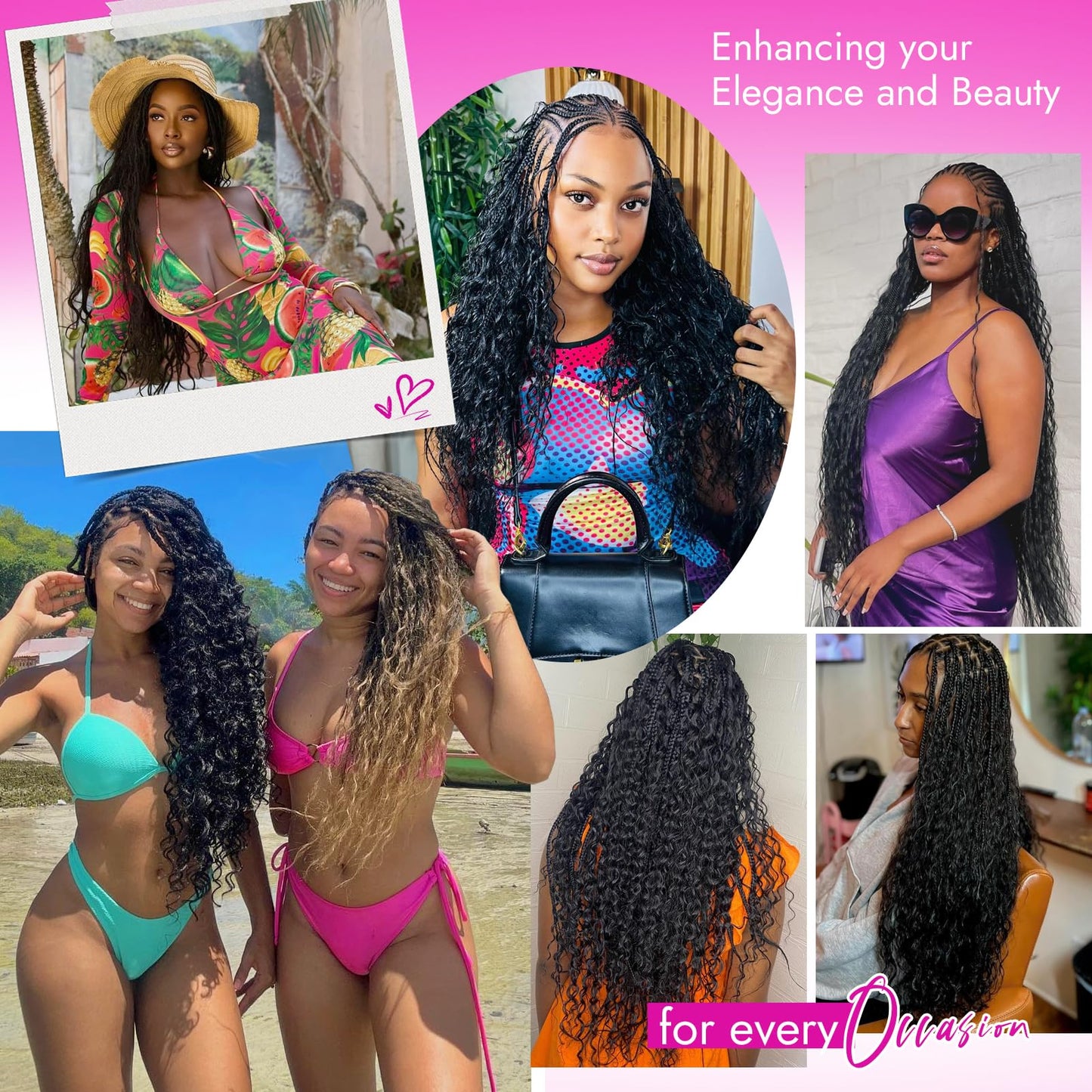 Human Braiding Hair for Boho Braids Deep Wave, Boho Human Hair for Braiding Curly, Human Hair Braiding Hair for Black Women, Natural Color, 16 Inch 50g-2 Bundles in One