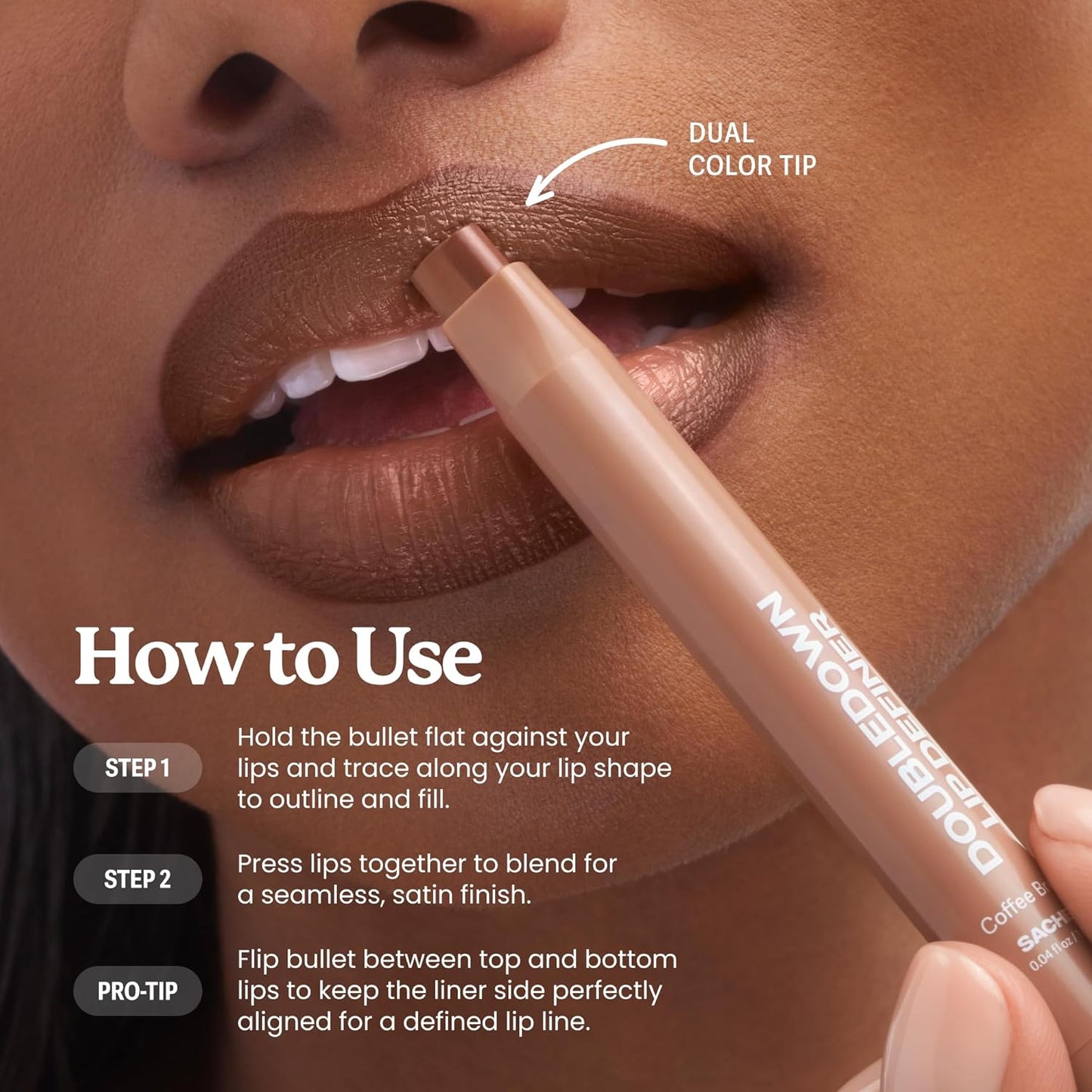Sacheu DoubleDown Lip Definer - 2-in-1 Hydrating Lip Liner & Balm with Avocado Oil | Daybreak Color