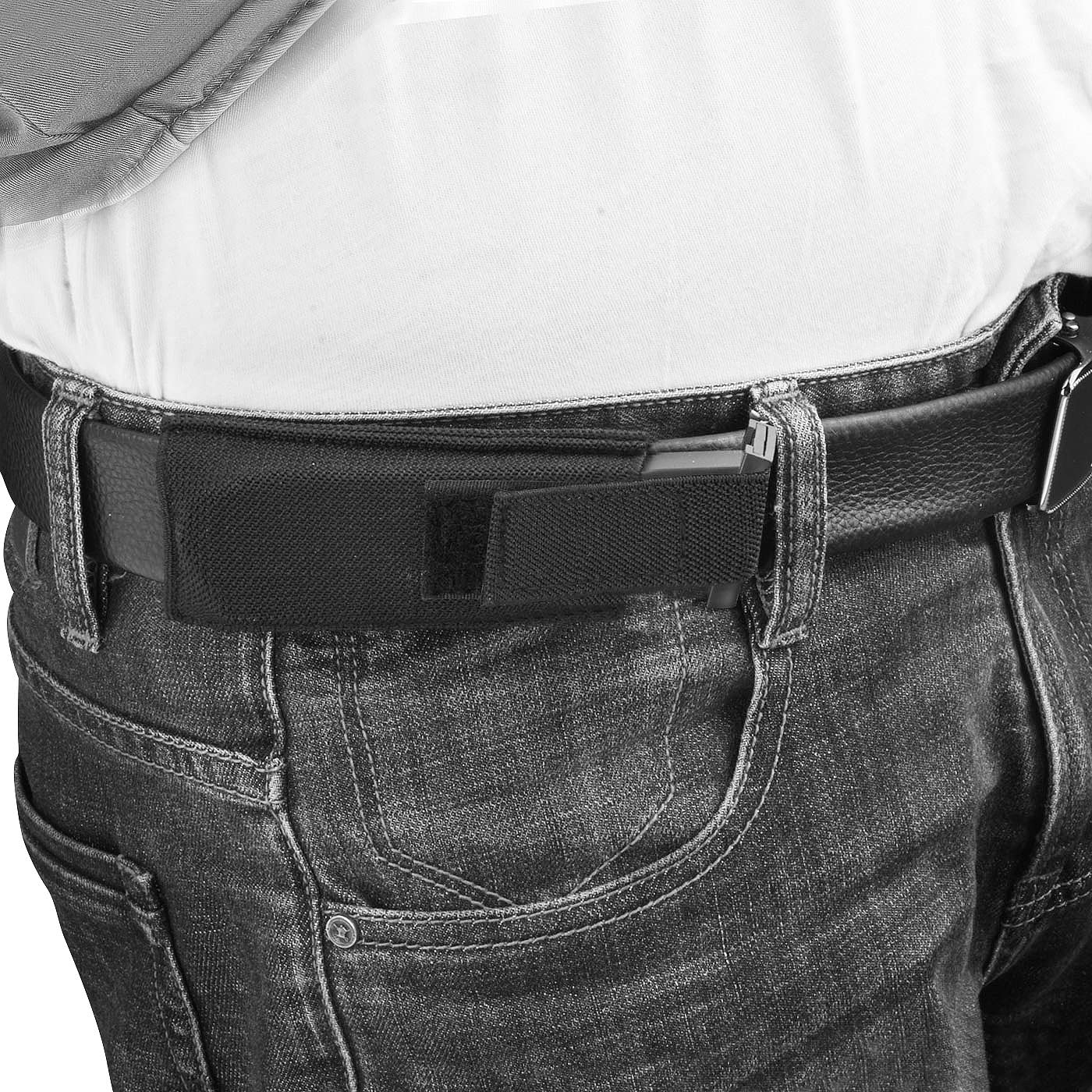 MOTAIN Horizontal Magazine Concealed Carrier,1 Pack Extra Single/Double Pistol Magazine Carrier Pouch with Safety Hook & Loop