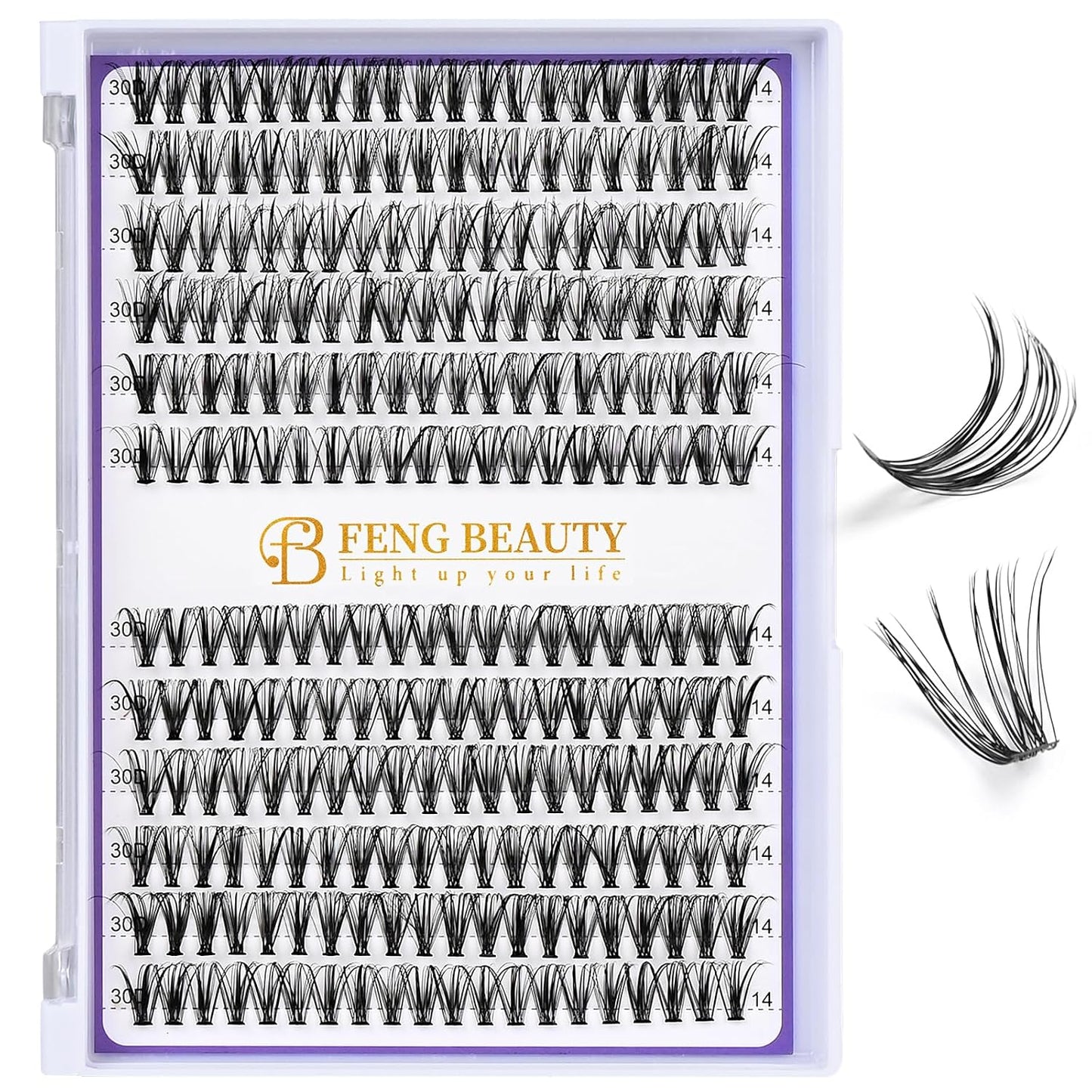 Ultra-Light Lash Clusters Kit - 240PCS Fluffy Wispy Volume | 10-16mm Mixed Lengths, Bond & Seal, Waterproof