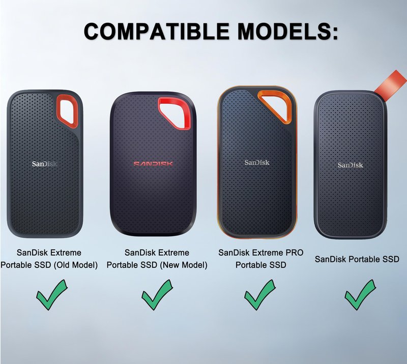 Lacdo Hard Carrying Case for SanDisk Extreme Pro/SanDisk Extreme Portable External SSD 500GB 1TB 2TB 4TB 8TB USB-C Solid State Drive EVA Shockproof Water Repellent Protective Storage Travel Bag, Black