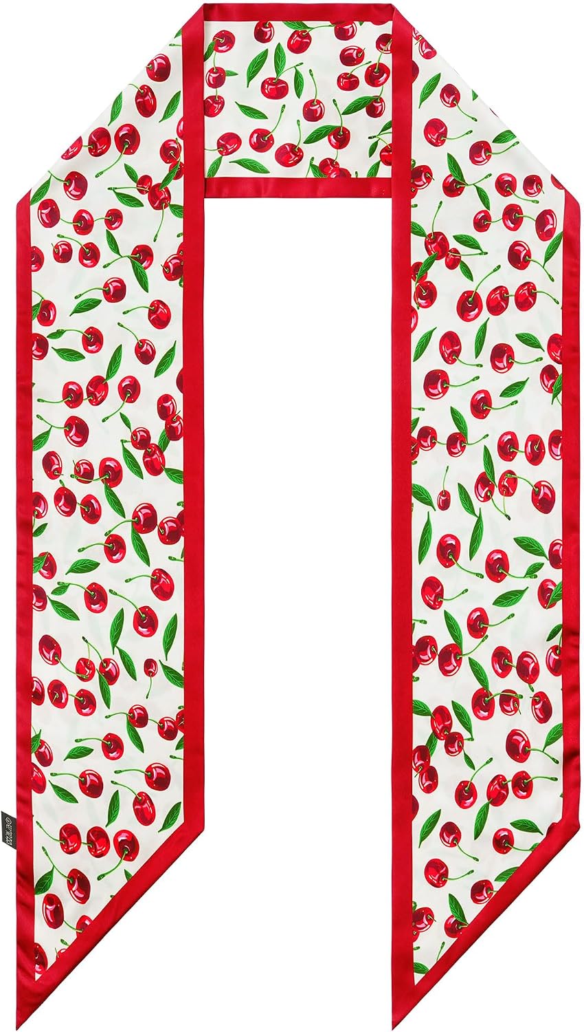 Cherry Head Scarf for Women - Long Thin Satin Hair & Neck Wrap | Fashion Accessory