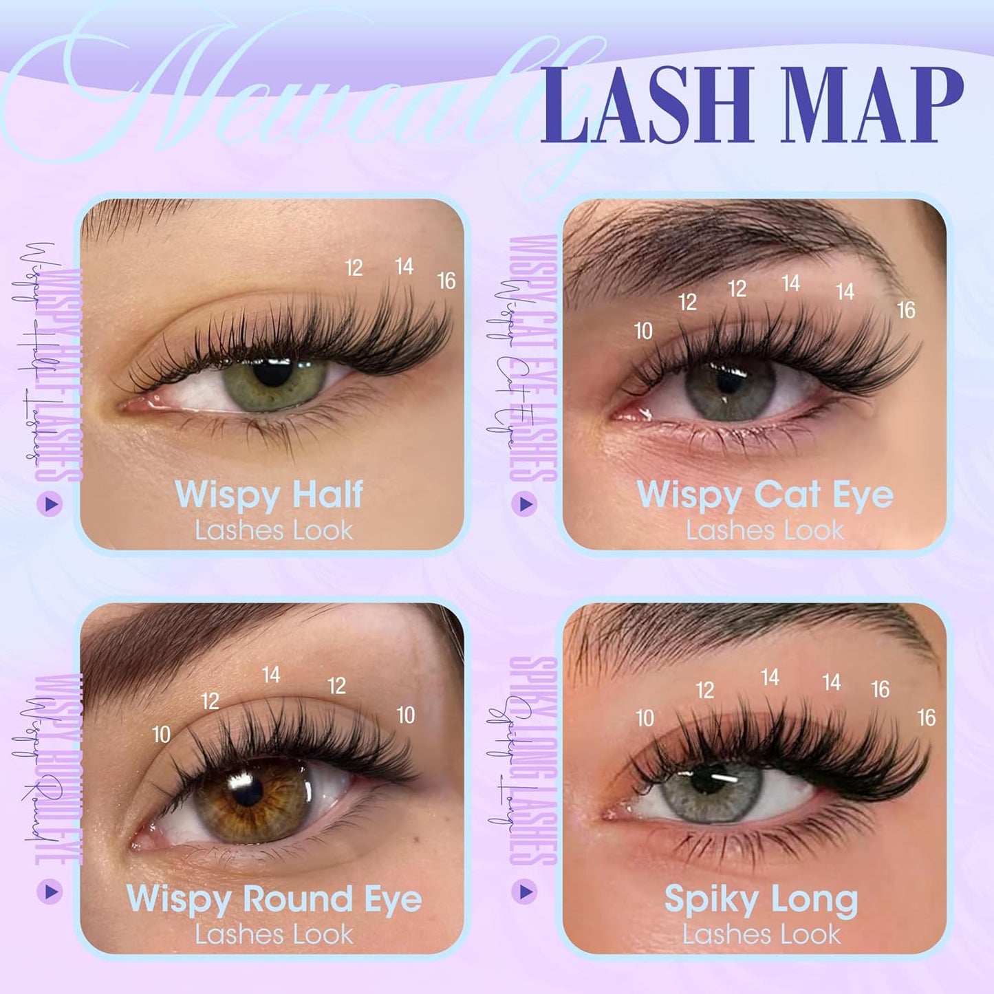 Lash Clusters Kit - Wispy Natural C-Curly Eyelash Extensions | DIY Volume Lashes 10-16MM
