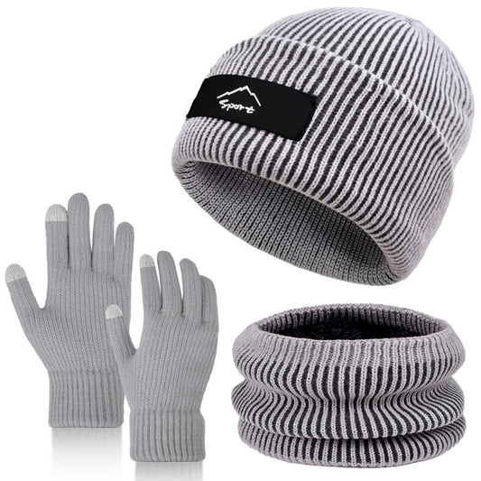 Winter Beanie Hats Scarf Gloves Set Slouchy Beanies Hat Knit Skull Cap Thick Neck Warmer for Men Women