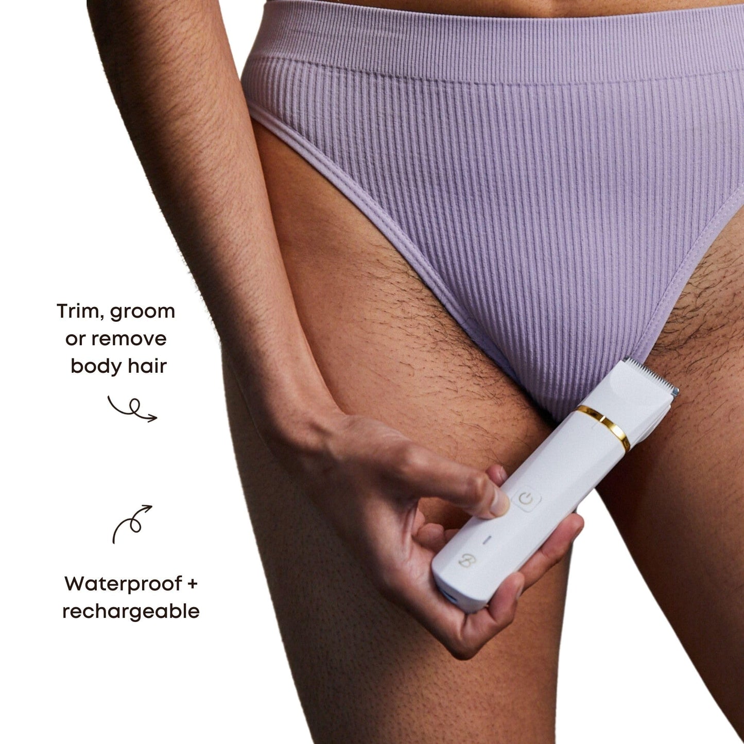 Bushbalm Ingrown Hair Nude Oil + Bikini Trimmer Set – Francesca Trimmer with Nude Oil – 2pc Grooming Set for Women, Bikini, Underarms & Legs – Smooth Skin, Razor Bump