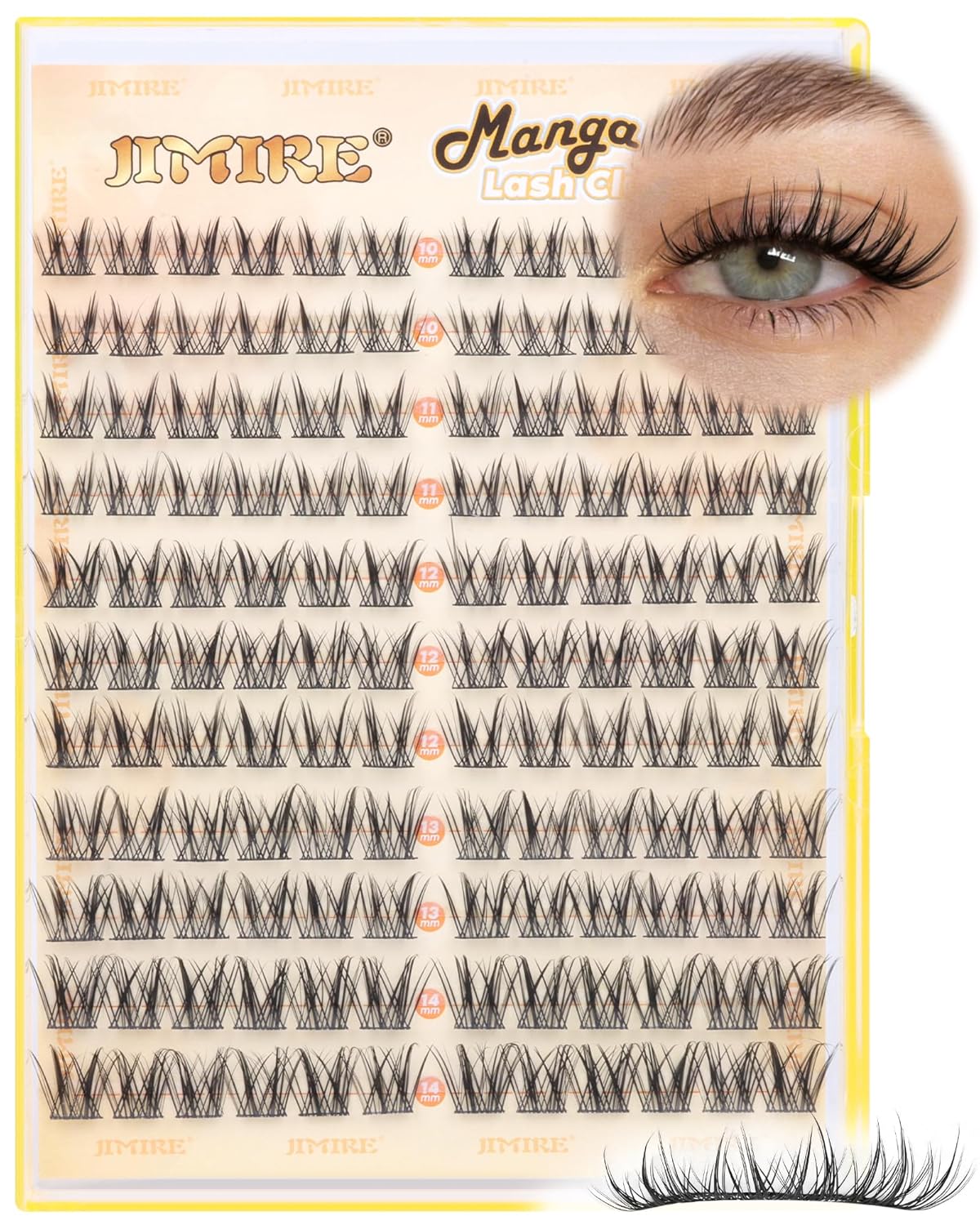Wispy Lash Clusters - 180Pcs D-Curl Anime Eyelash Extensions | Natural Look 8-16MM
