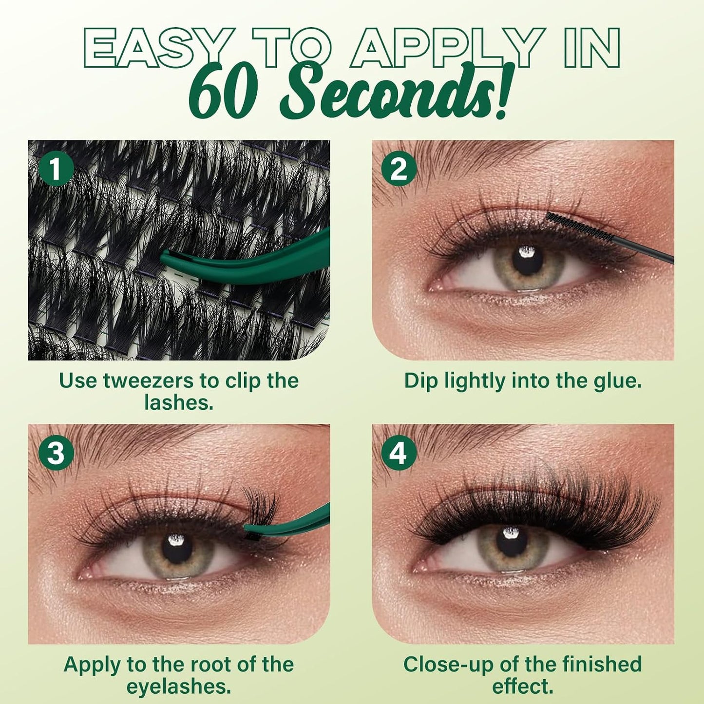 KEYYOU 3D Eyelash Clusters - 280pcs Wispy Volume Lashes | 80D D Curl, 9-18mm Mix