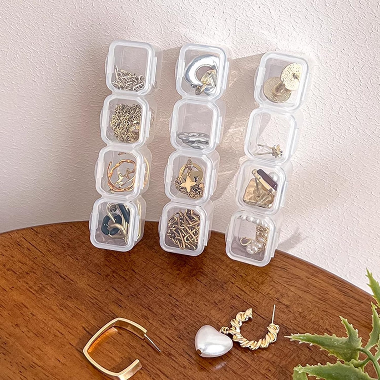 28Grids Adjustable Plastic Jewelry Box Clear DIY Bead Container Transparent Partitioned Storage Boxes
