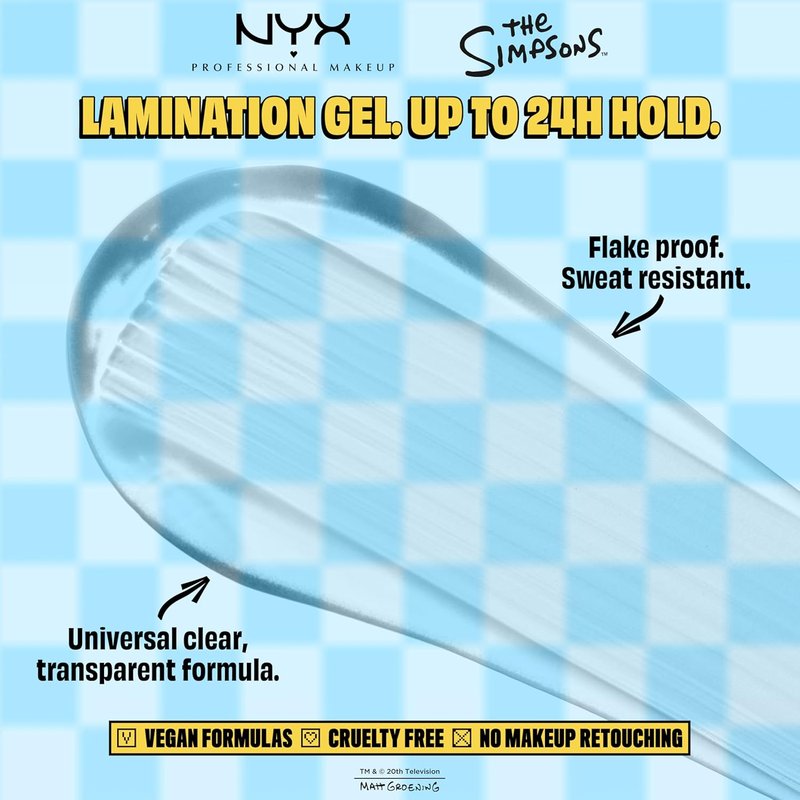 NYX Marge Simpson Mega Glue - 2-in-1 Eyebrow Gel & Hair Taming Wand | Vegan, Strong Hold