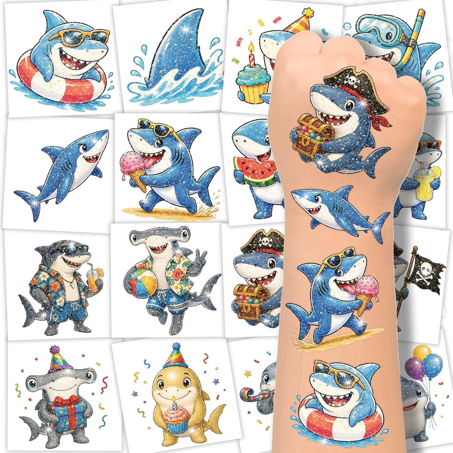 120 Pcs Glitter 4th of July Temporary Tattoos - Waterproof Star Designs for Independence Day Celebration