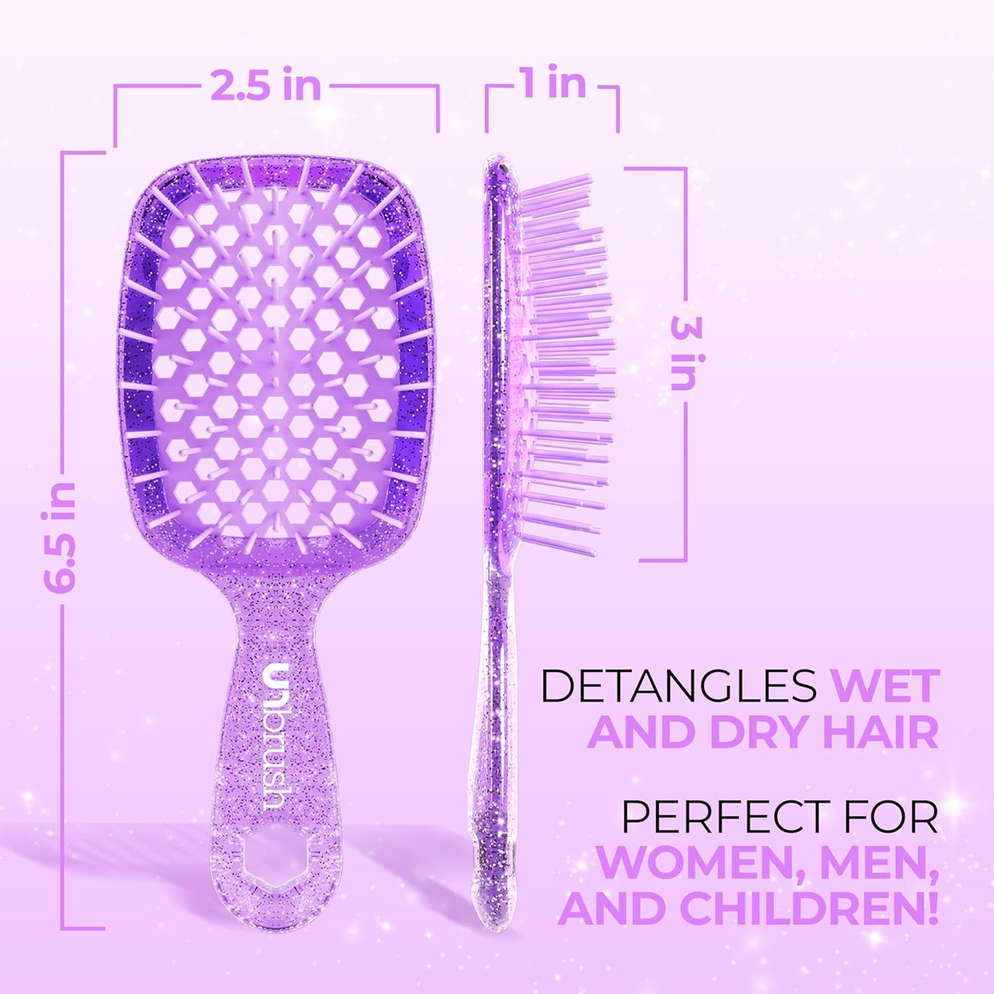 FHI Heat Mini Detangler Brush - Pain-Free Brushing for All Hair Types | Lightweight, Anti-Static Bristles